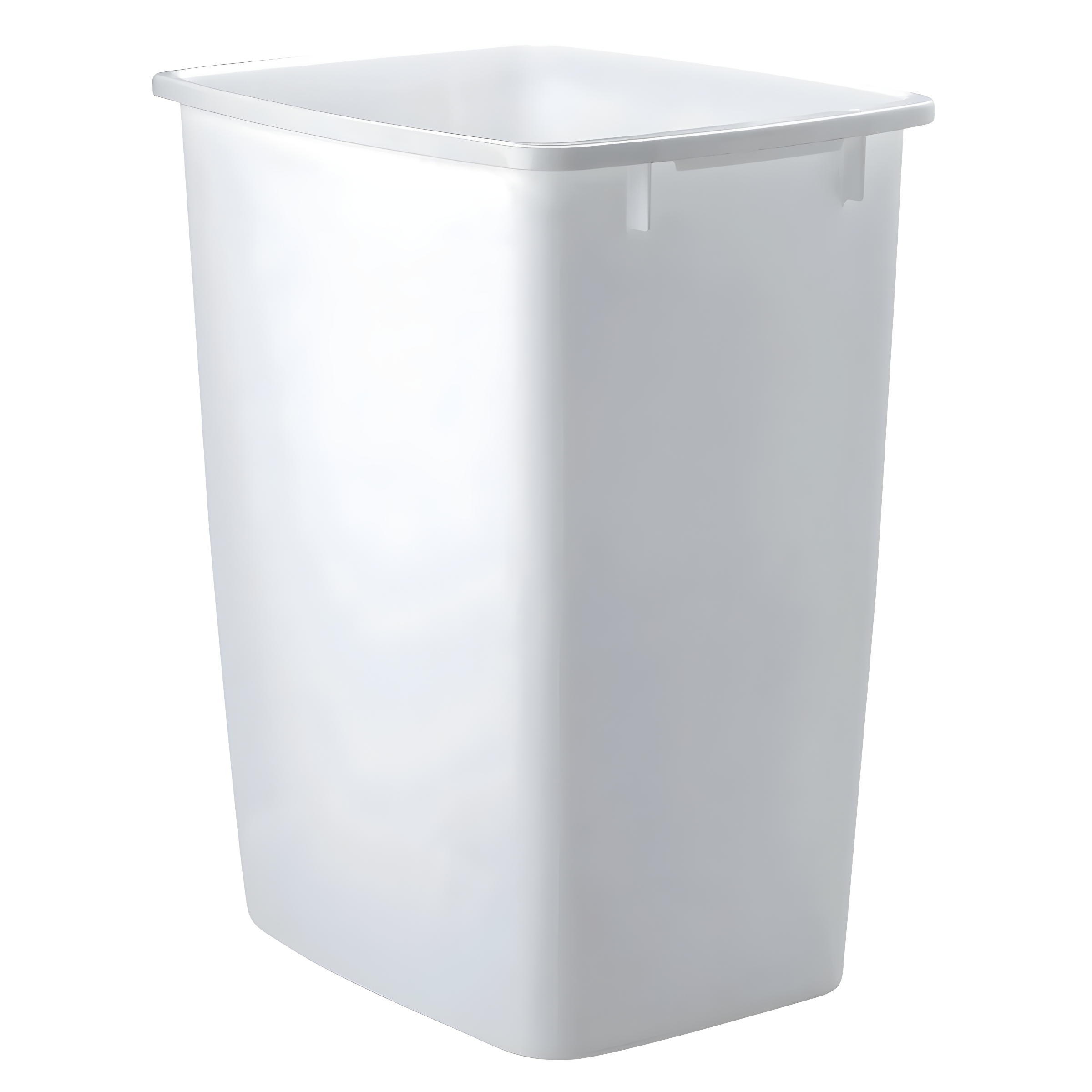 White Plastic Office Waste Basket with Reinforced Rim