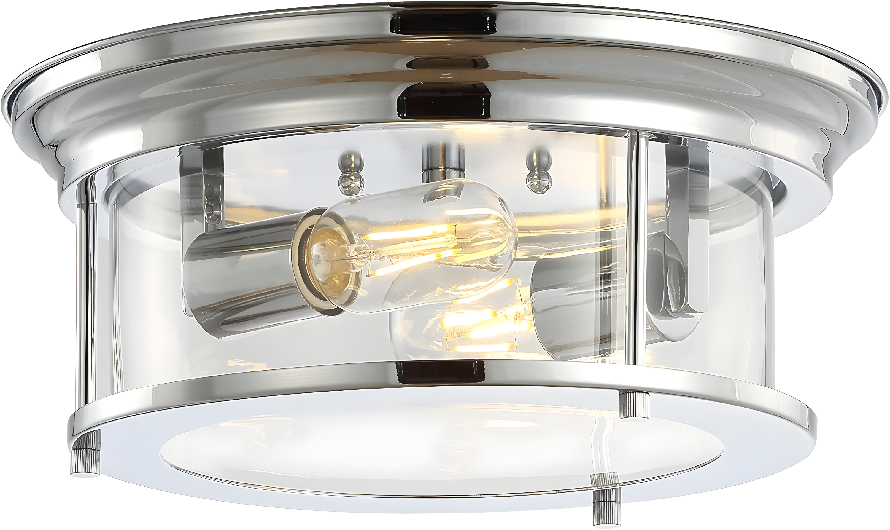 Lauren 13.25" Silver Glass and Chrome LED Flush Mount