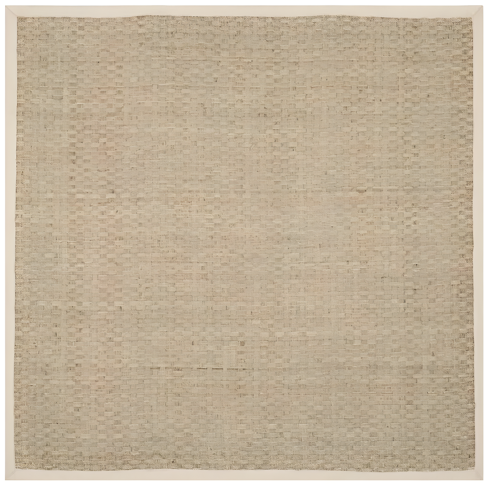 Natural Ivory Cotton-Blend 4' Square Hand-Knotted Rug