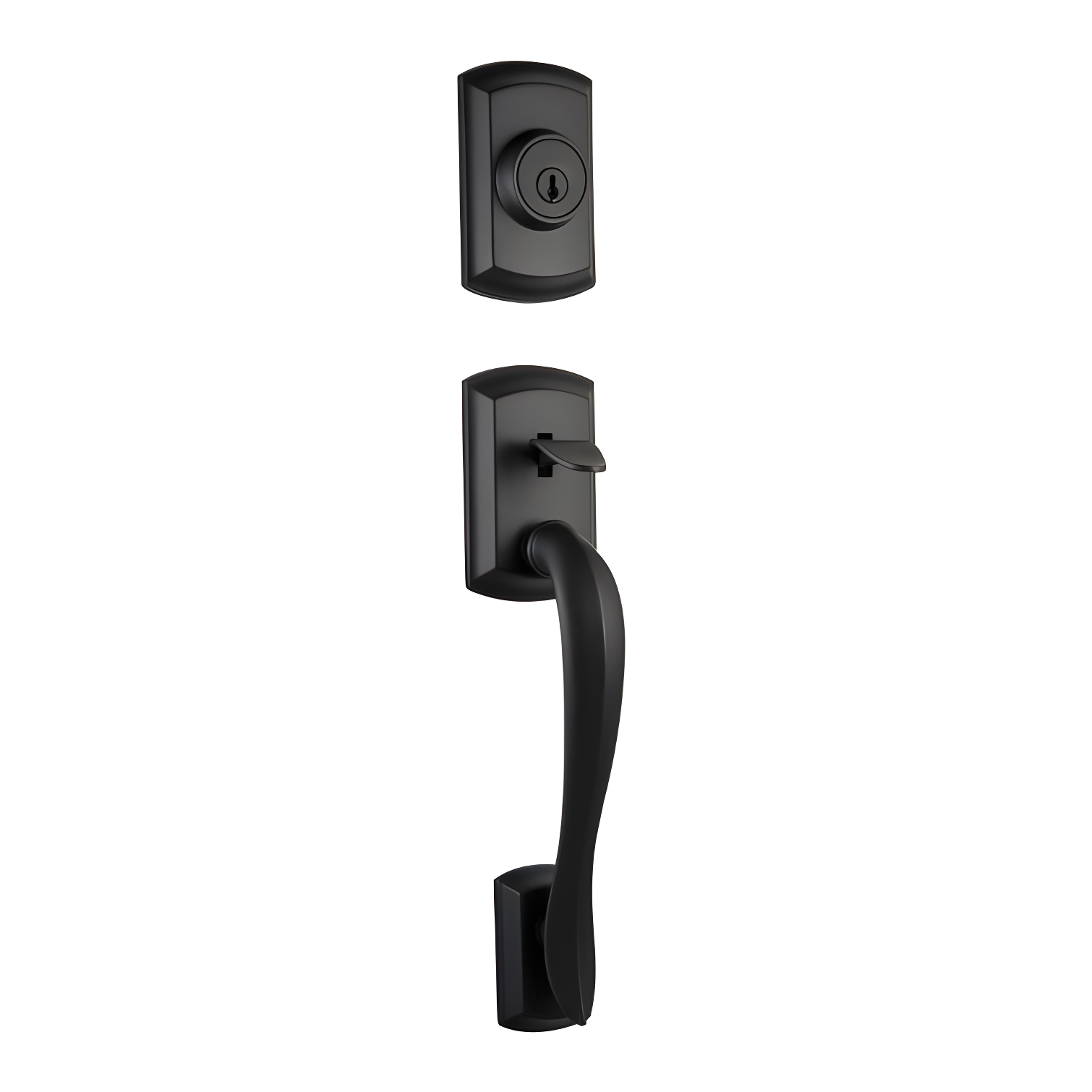 Matte Black Single Cylinder Deadbolt Entry Handleset