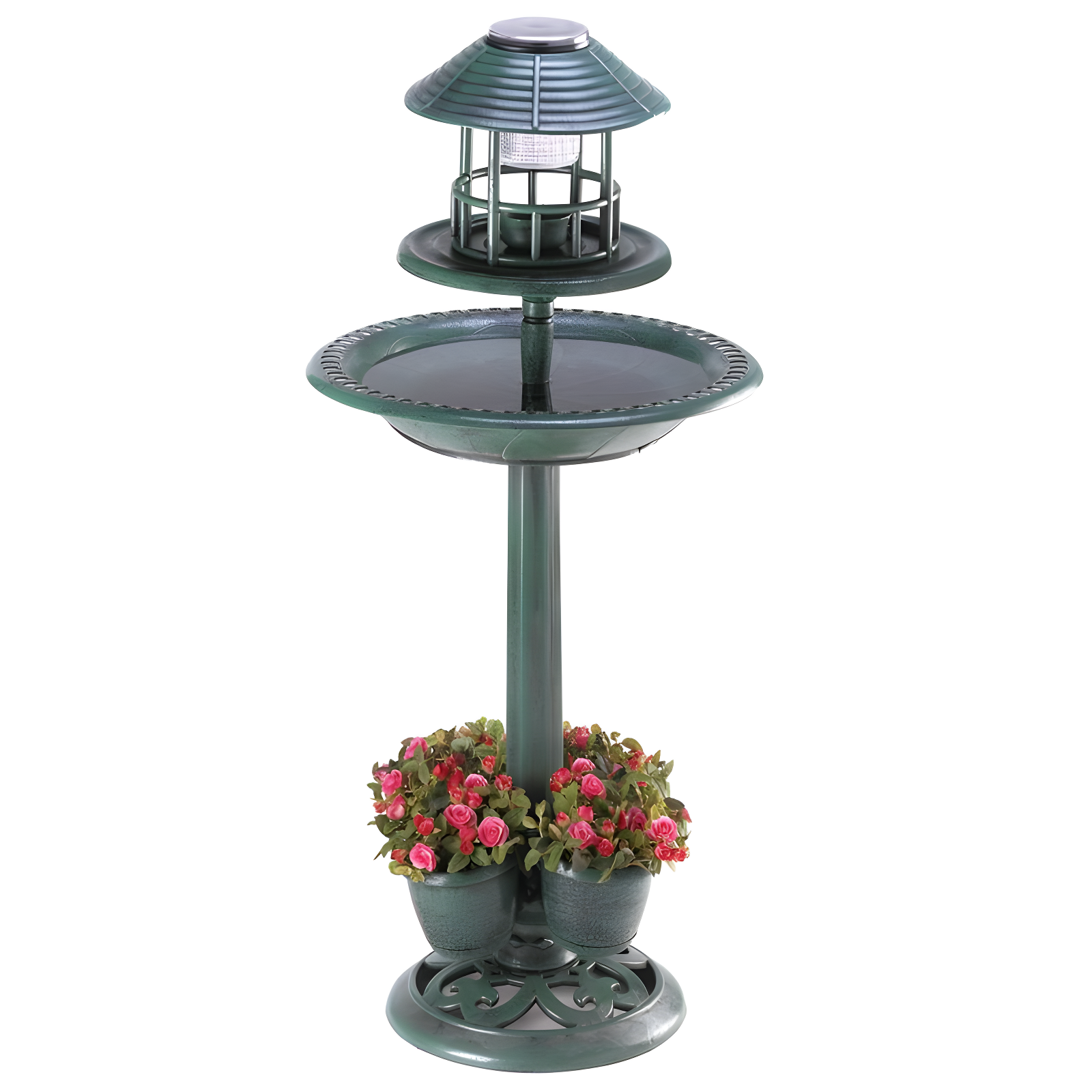 Verdigris 17'' Garden Bird Feeder Centerpiece - Whimsical Design