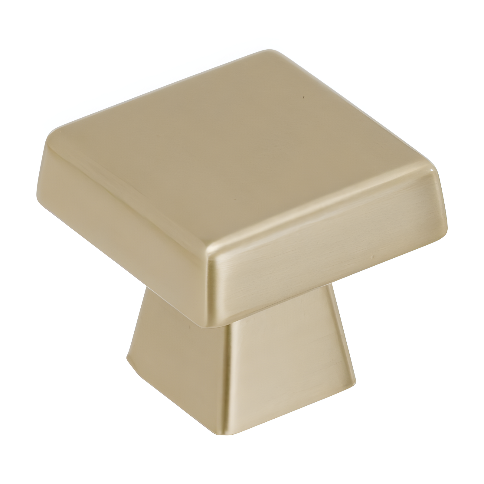 Golden Champagne Square Modern Cabinet Knob with Mounting Hardware