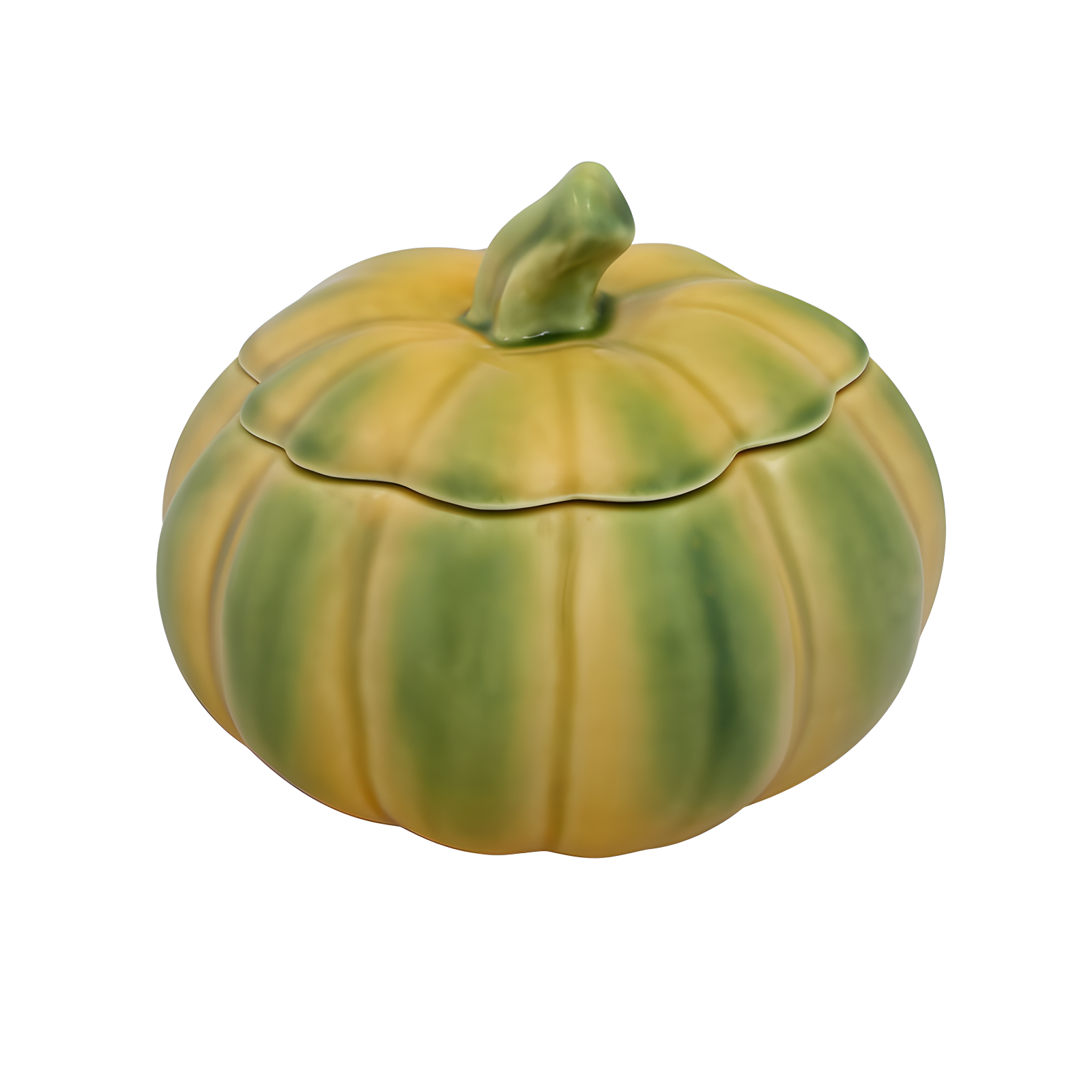 Hand-Painted Ceramic Pumpkin Tureen for Fall and Thanksgiving