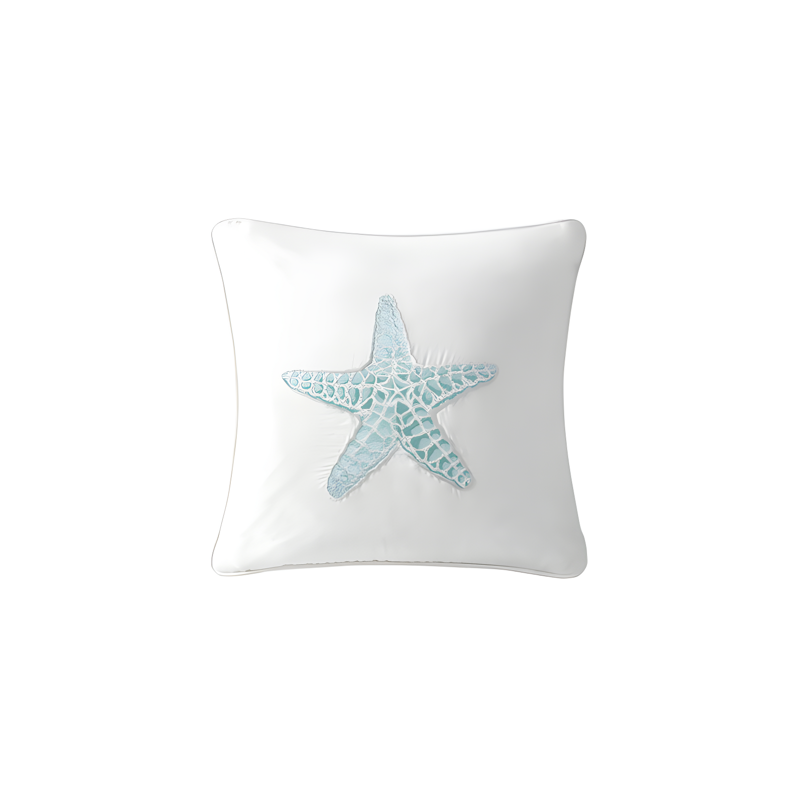 Maya Bay Embroidered Seashell Square Cotton Pillow