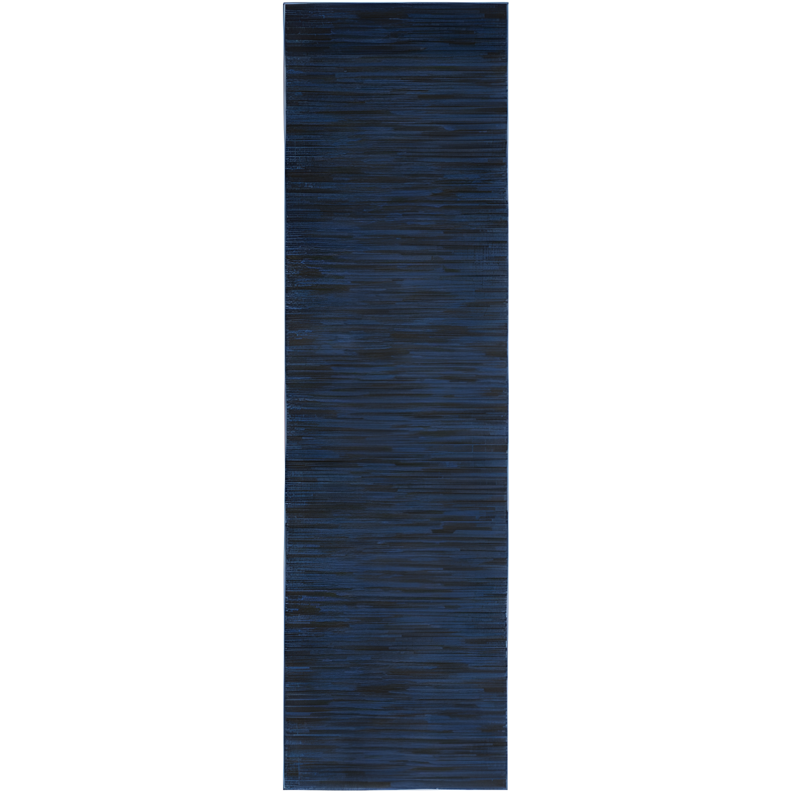 Midnight Blue Flat Woven Synthetic Reversible Rug 2'2" x 10'