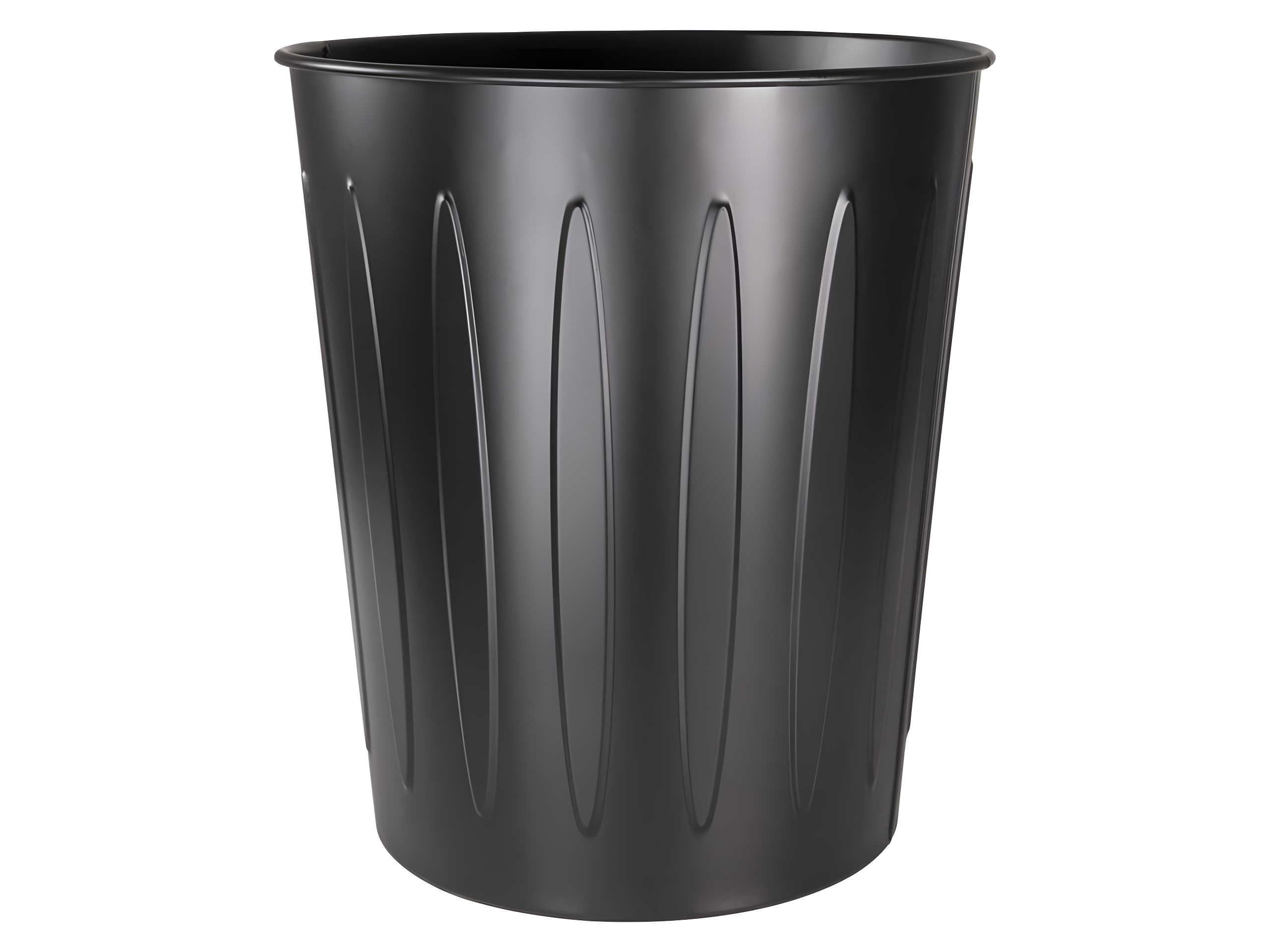 Black 6 Gallon Fire-Safe Metal Office Trash Can