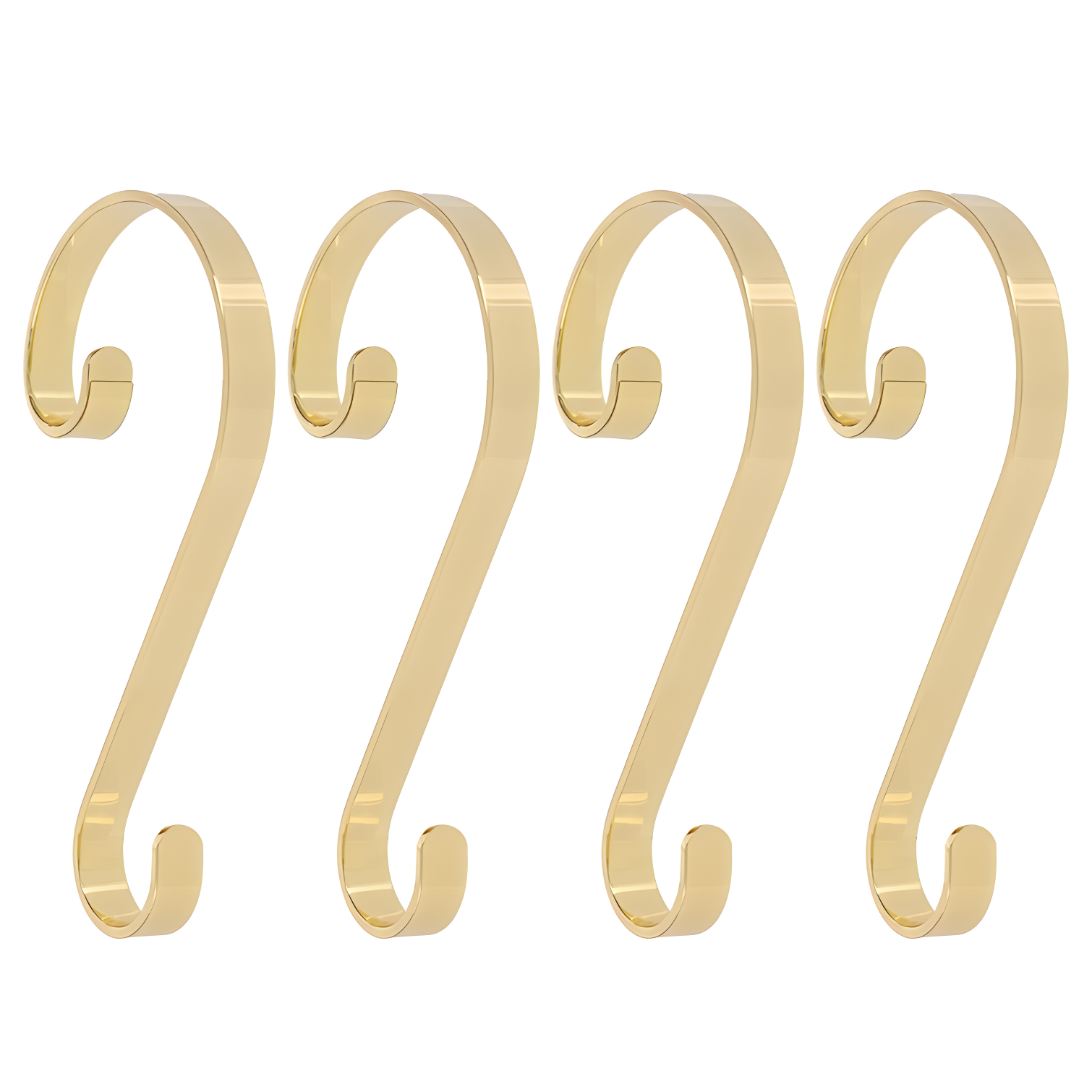 Gold Brass 4-Pack Swivel Stocking Holders