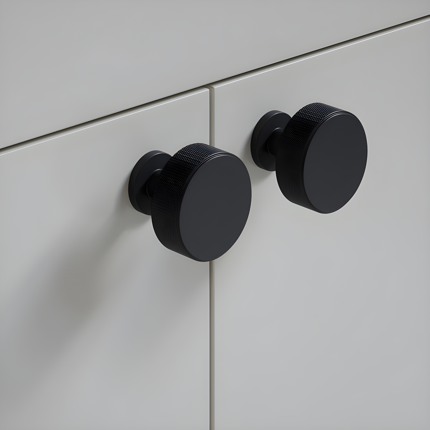 Kent Matte Black Round Knurled Cabinet Knob Multipack