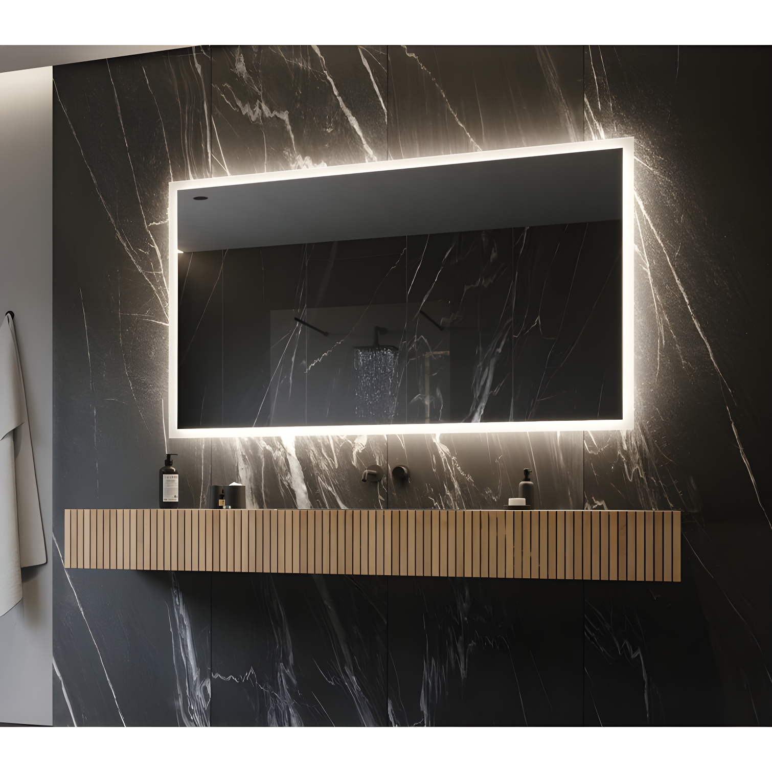 Elegant Frameless LED Backlit Vanity Mirror 66" x 42"