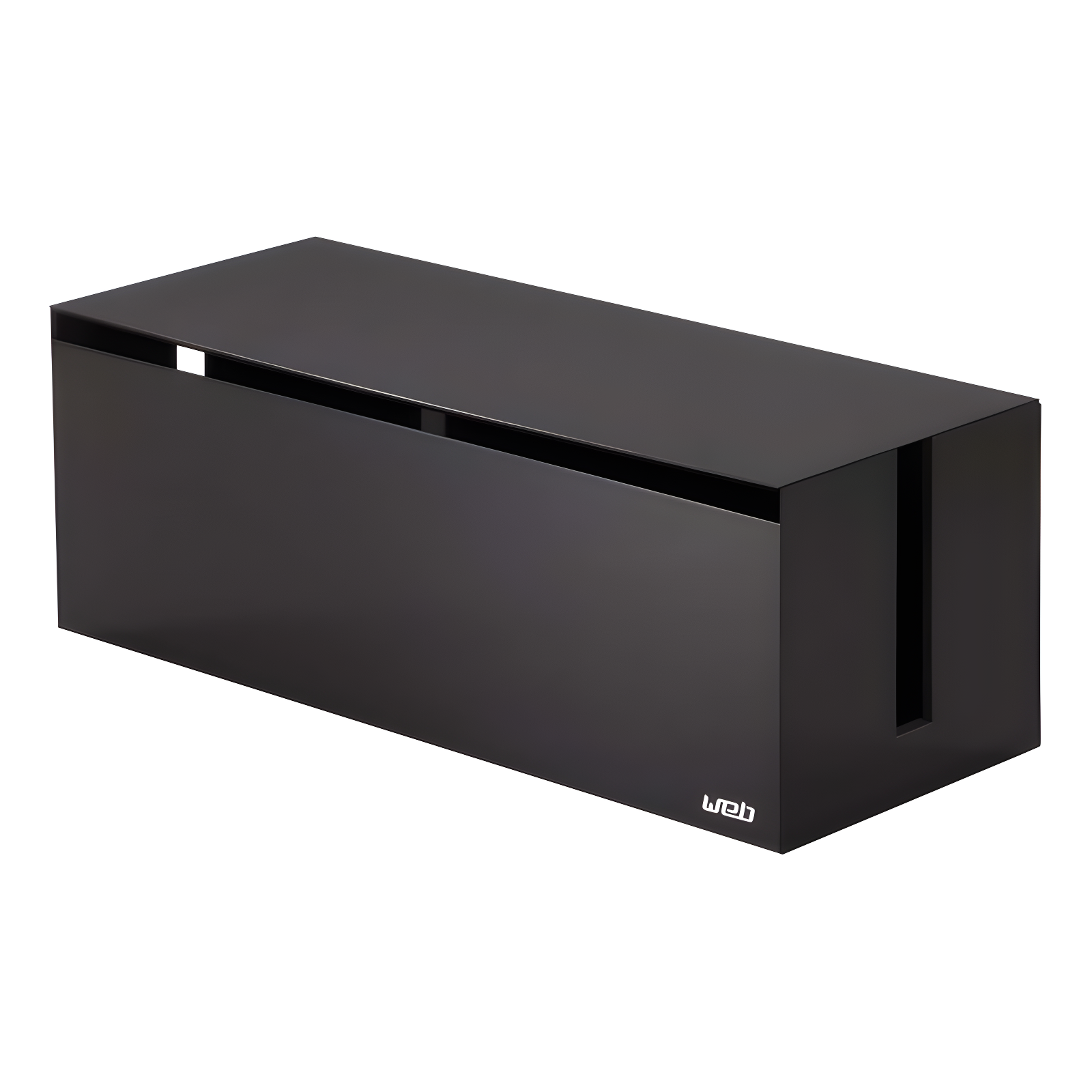 Black Plastic Lidded Cable Organizer Box