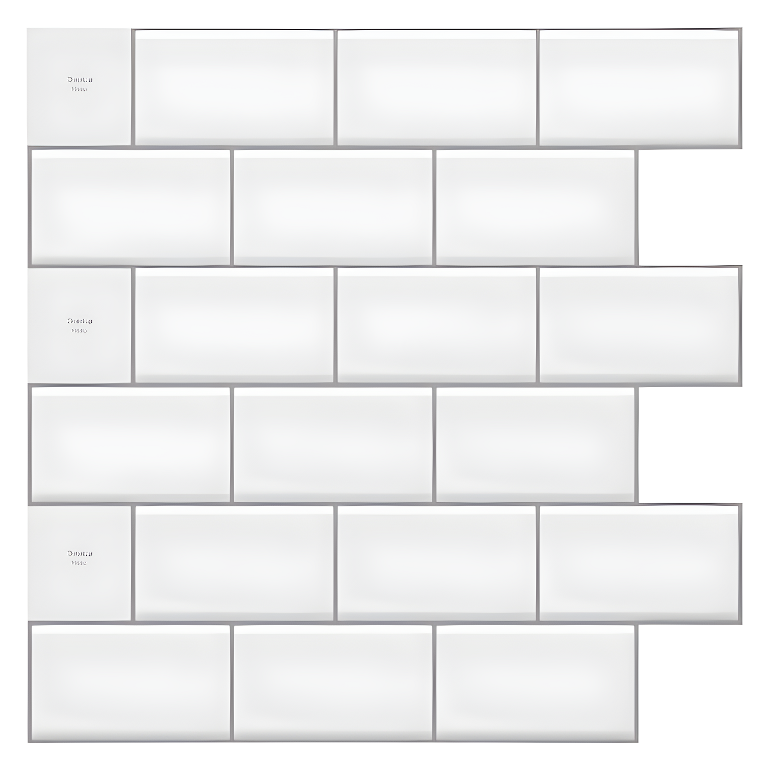 12'' x 12'' White Vinyl Peel and Stick Subway Tile