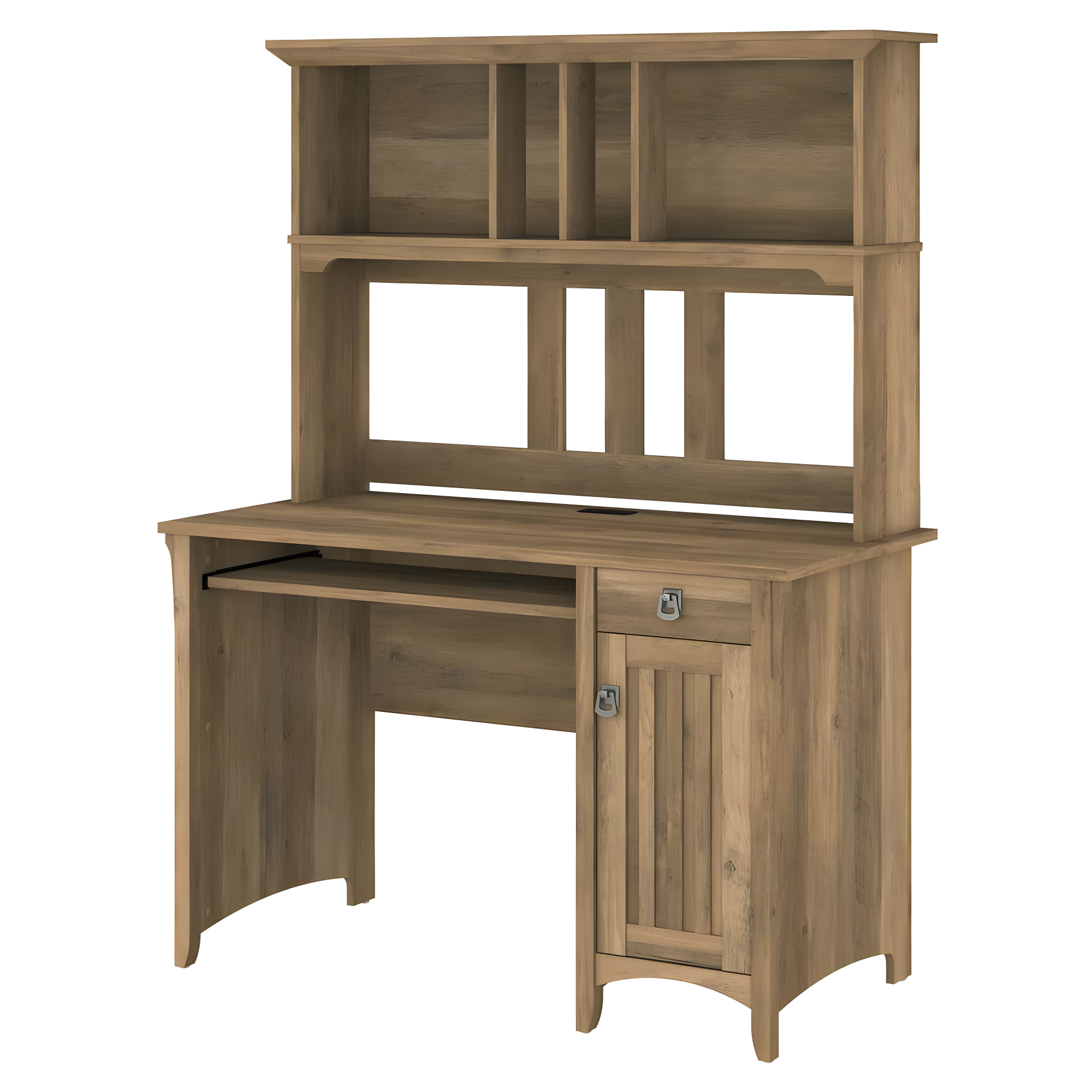 Salinas Mission-Style Reclaimed Pine 47" Computer Desk with Hutch