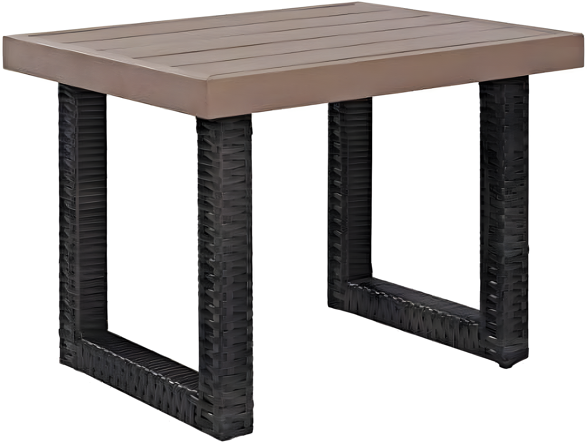 Beaufort Brown Faux Wood Outdoor Side Table