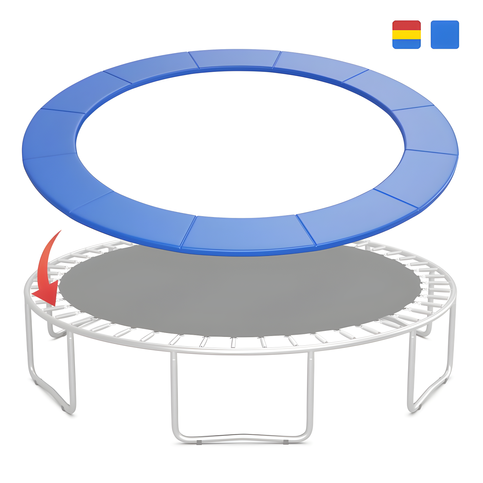 15ft Blue PVC and PE Trampoline Safety Pad