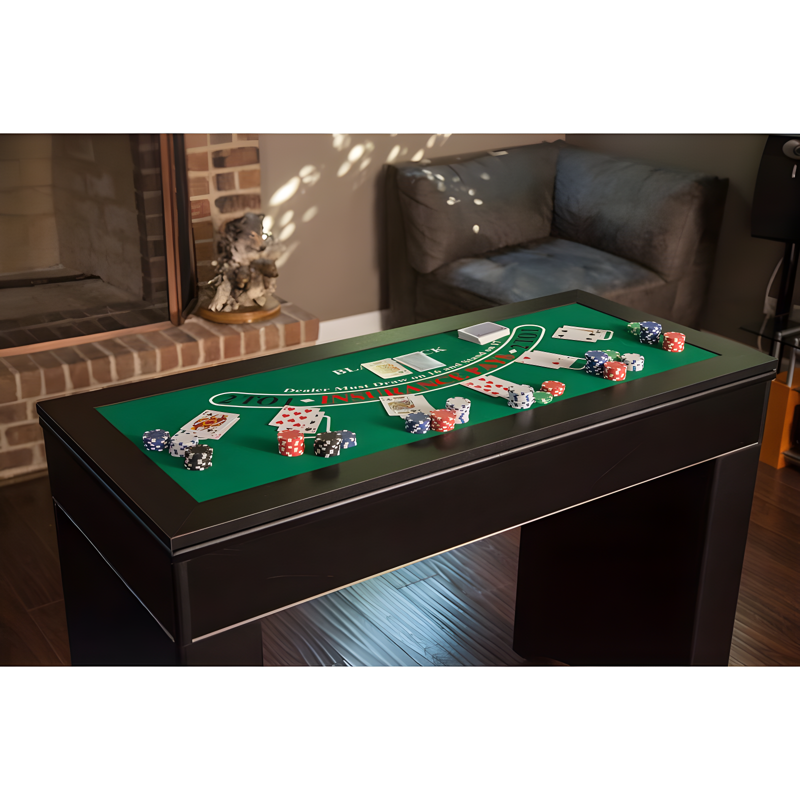 Monte Carlo Black 4-in-1 Casino Game Table with Accessories