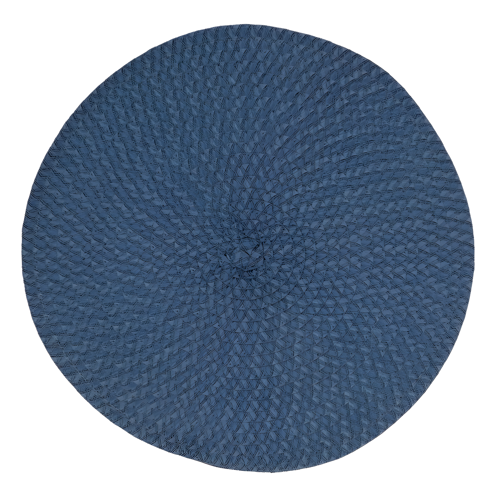 Navy Blue Round Fabric Table Placemats Set of 4