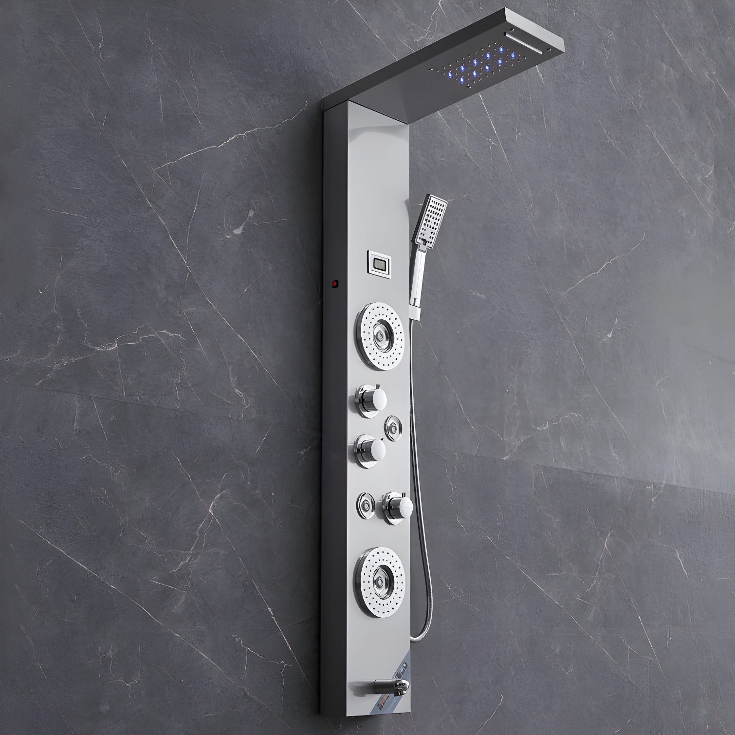 52'' Stainless Steel Shower Panel with LED and Handheld Shower
