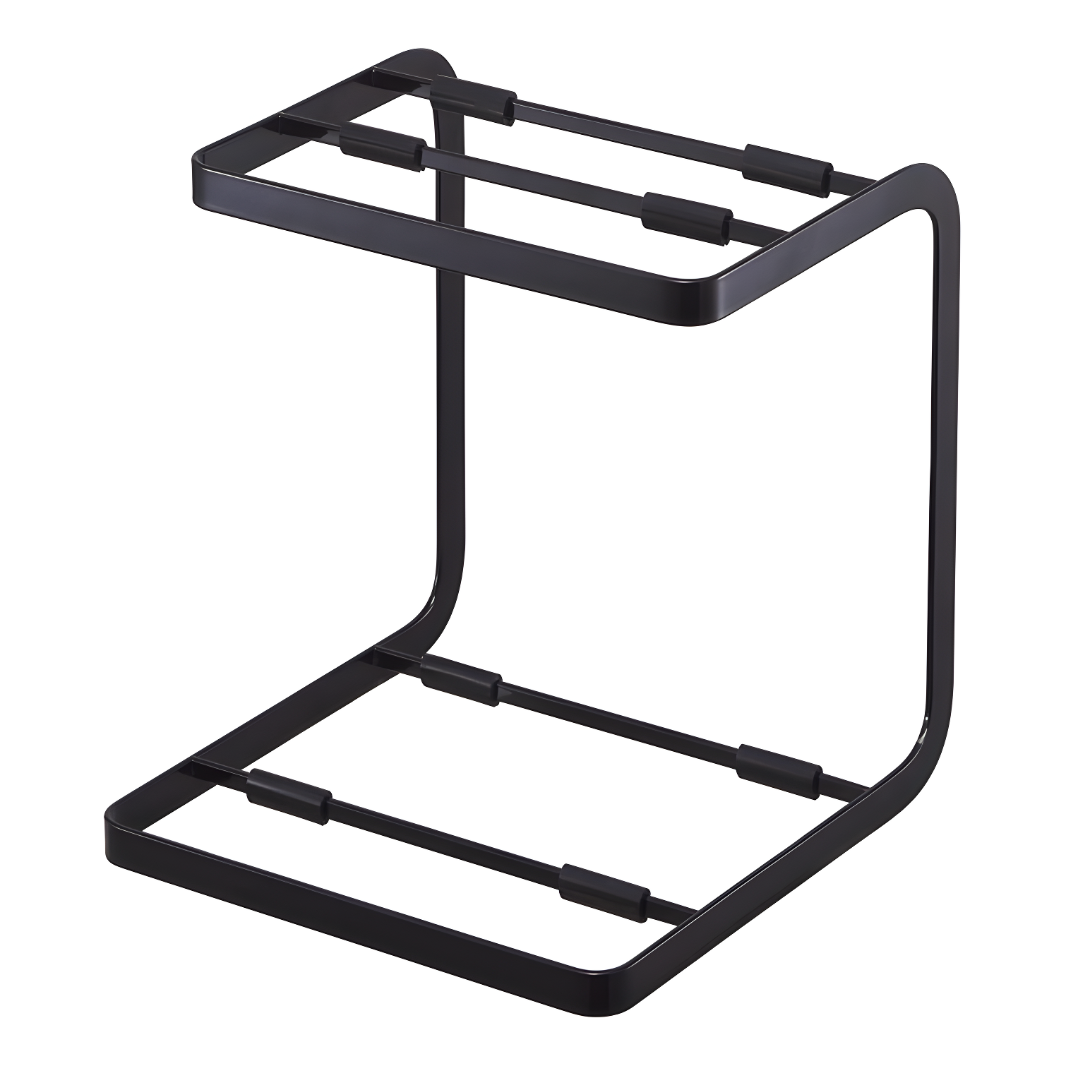 Black Steel Two-Tier Freestanding Pot Organizer