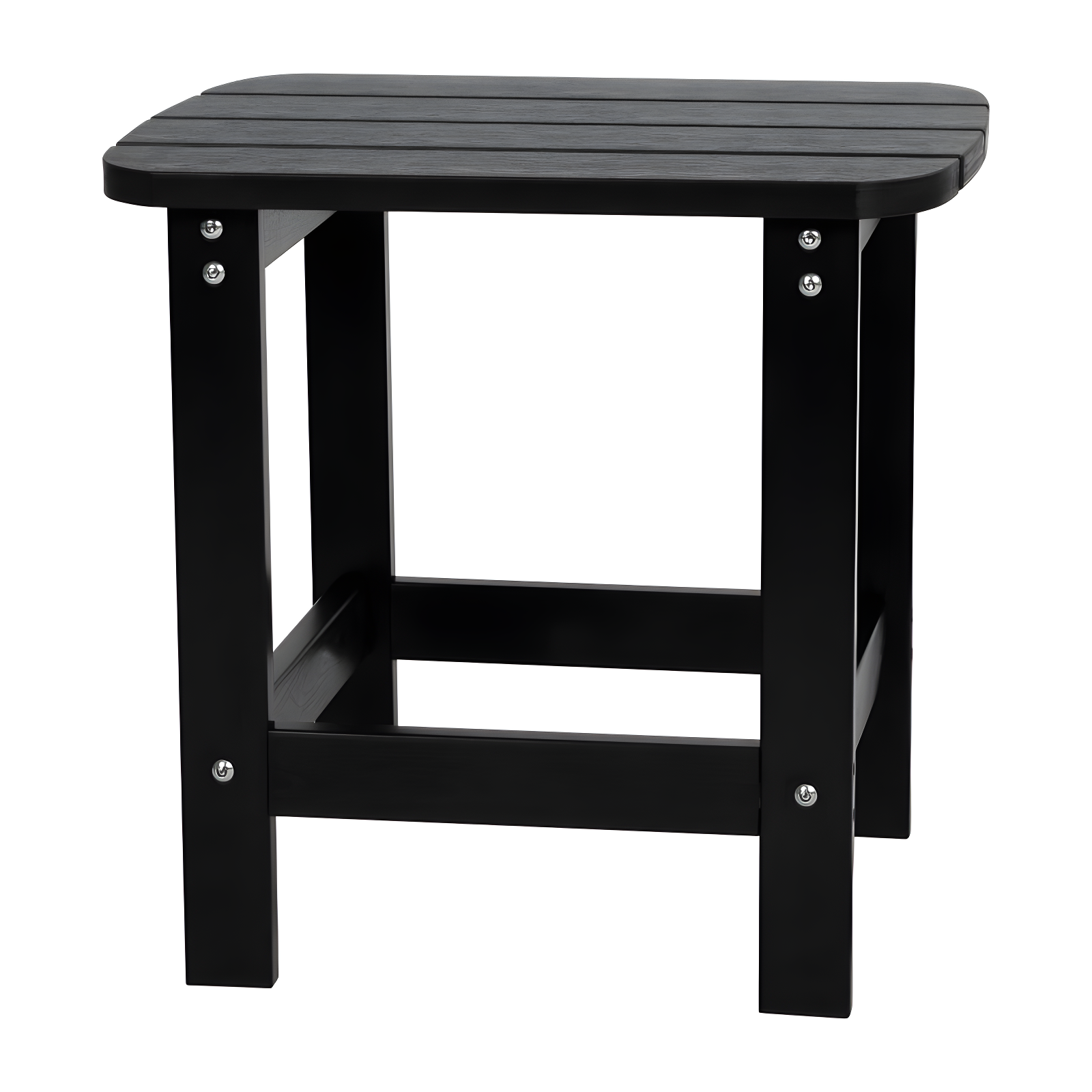 Charlestown Rectangular Low-Height Black Poly Resin Adirondack Side Table