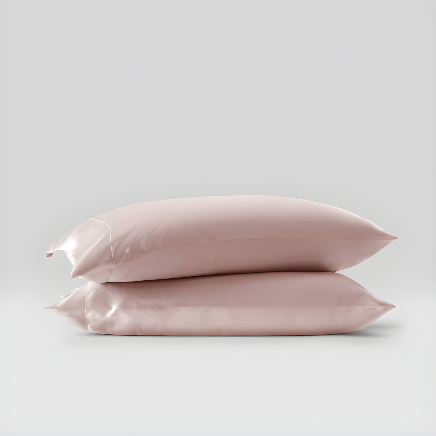 Blush and Silver Satin Standard Pillowcase Set