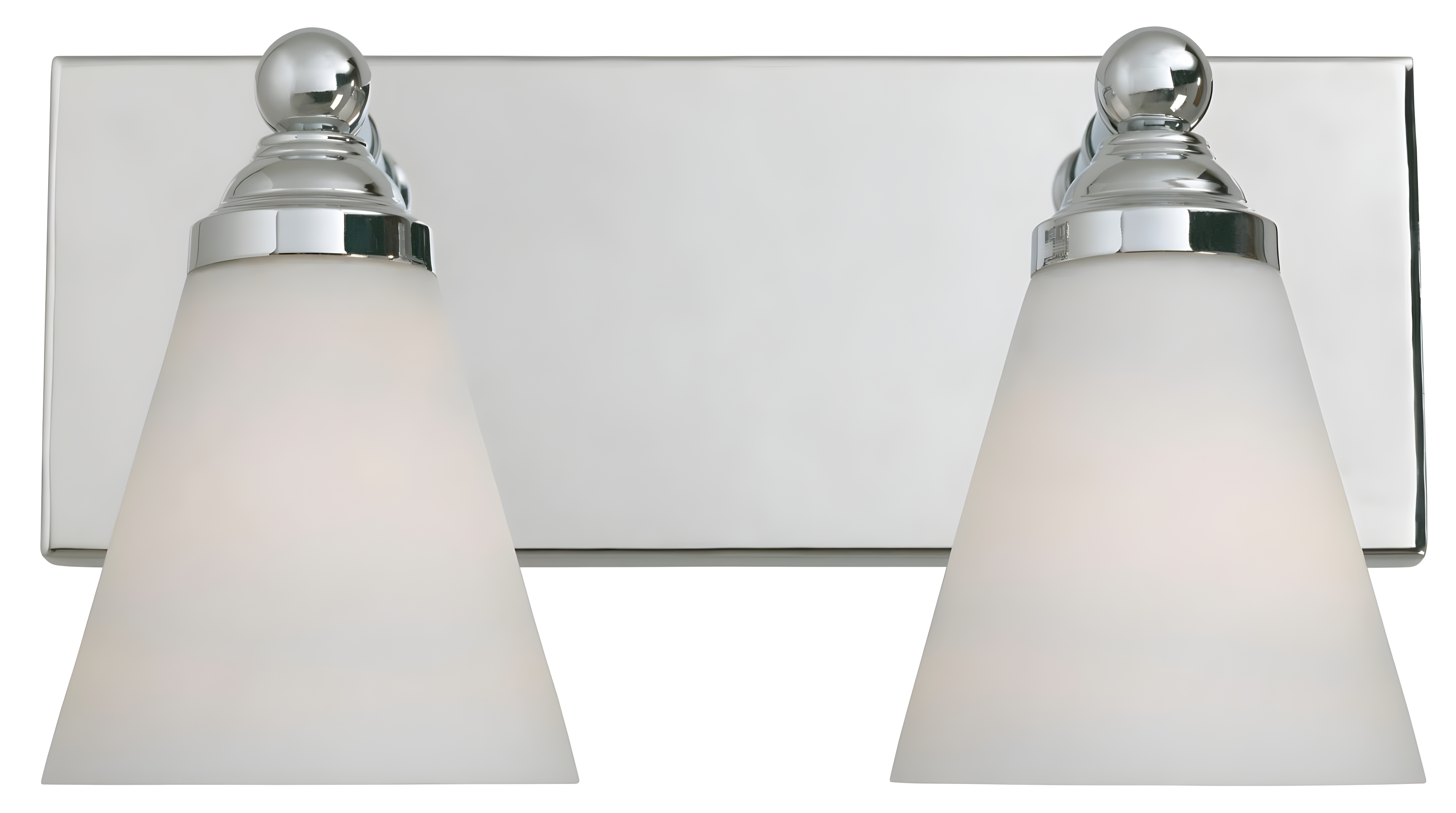 Hudson Elegance Chrome 2-Light Bath Bar with White Opal Glass