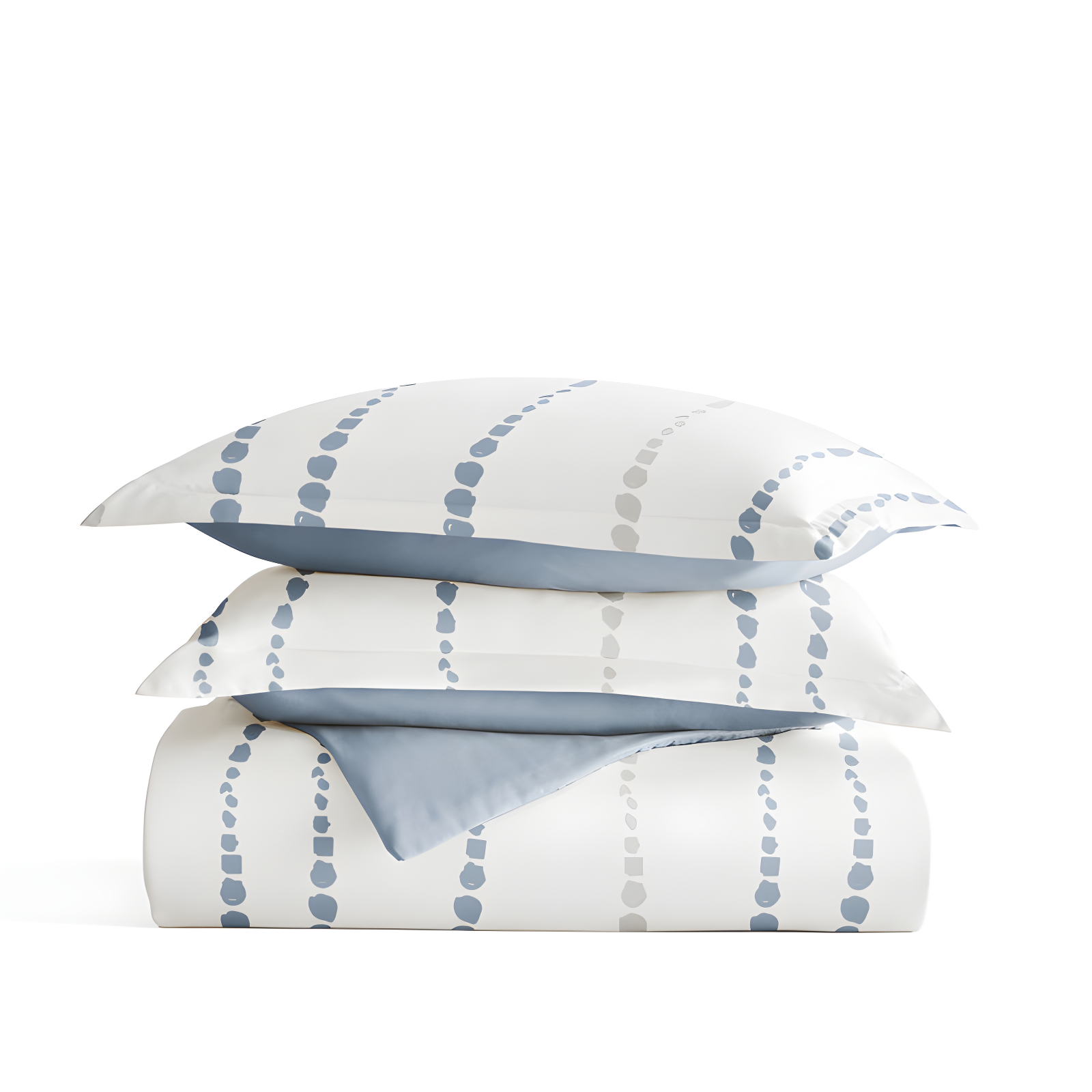 Blue and White Reversible Microfiber King Duvet Cover Set