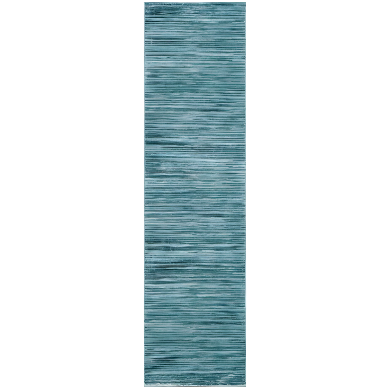 Aqua 2'2" x 6' Synthetic Easy Care Runner Rug