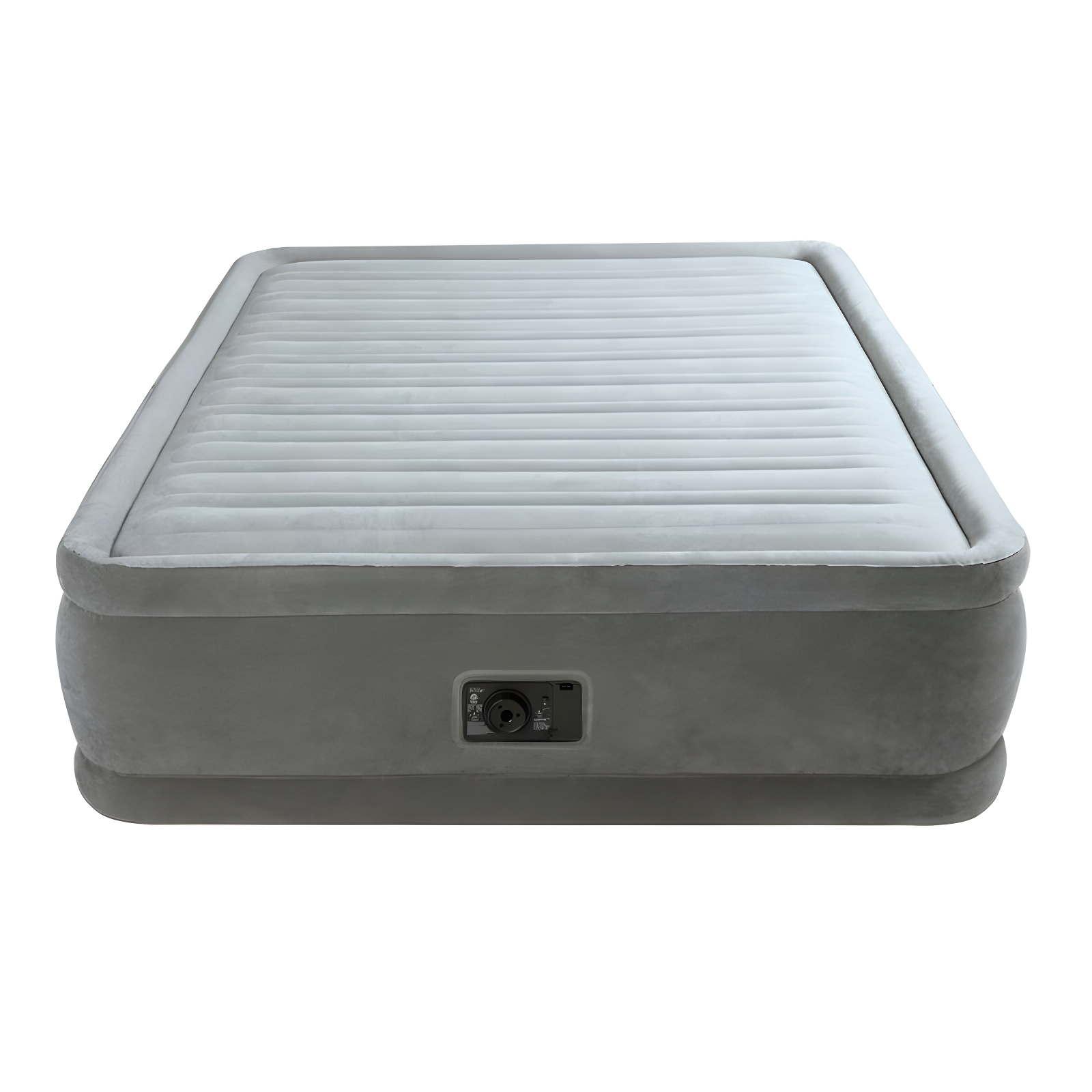 Twin Size Gray Inflatable Raised Air Mattress with Built-in Pump