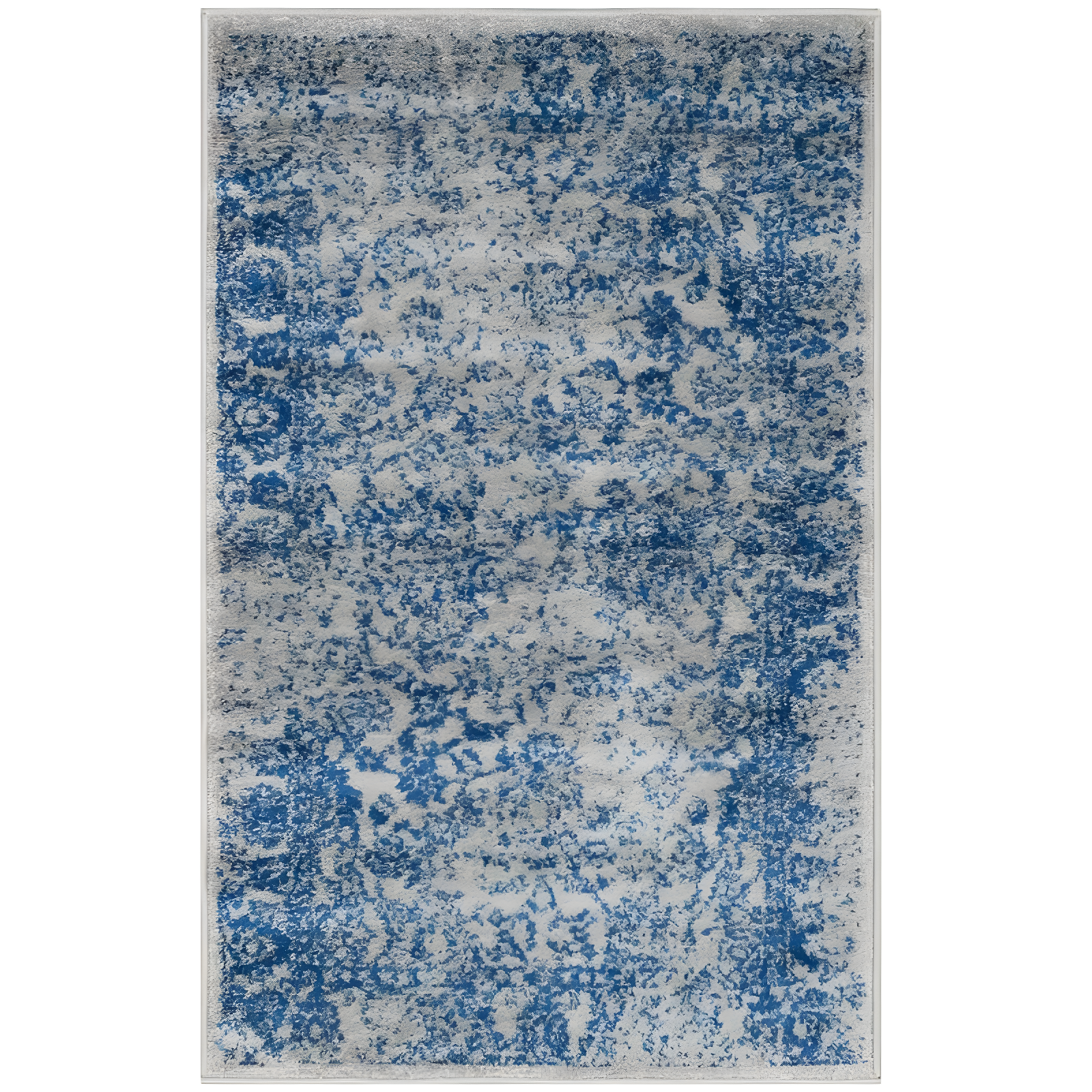 Chic Grey/Blue Synthetic Reversible Runner Rug - 2'6" x 12'