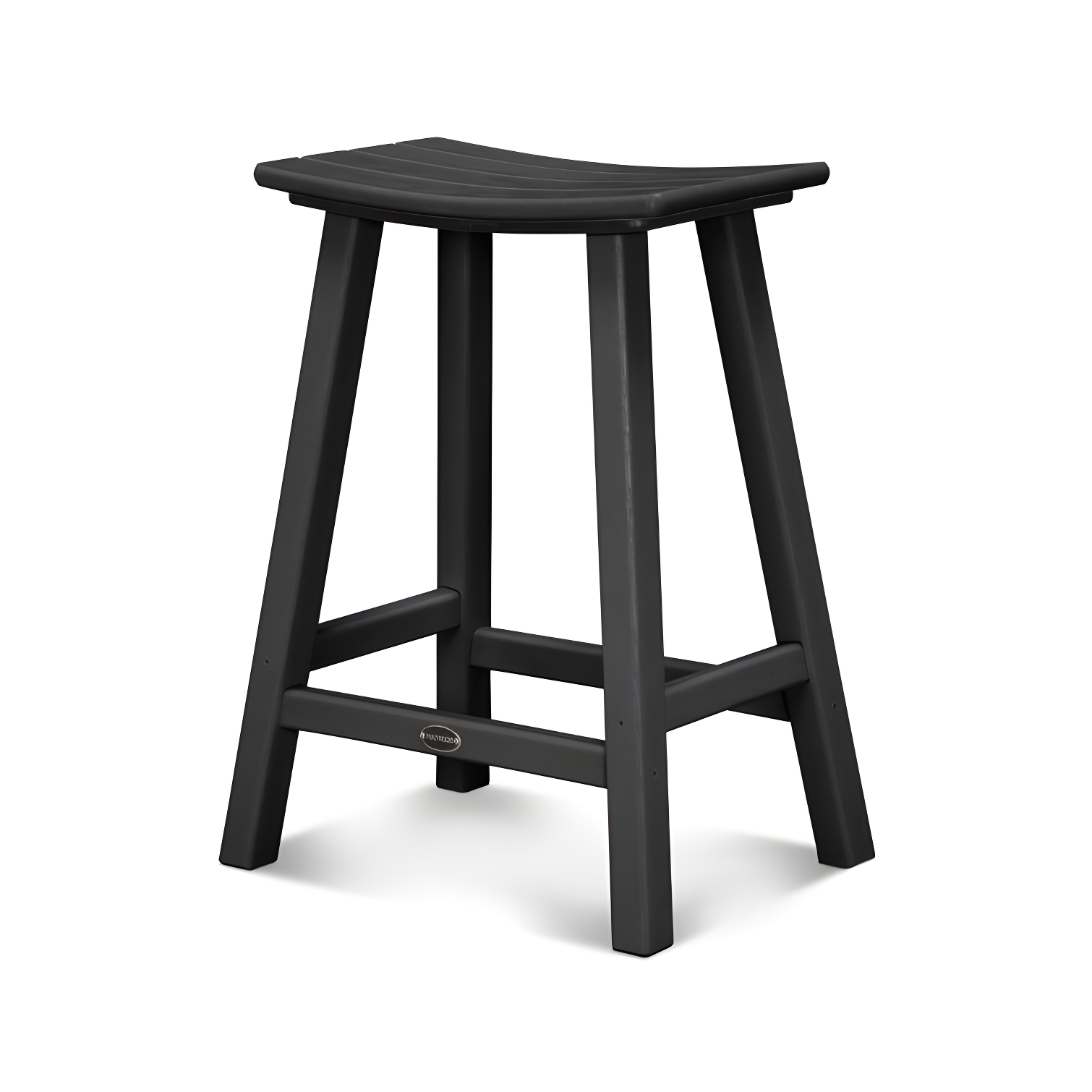 Black Recycled Plastic Saddle Seat Bar Stool