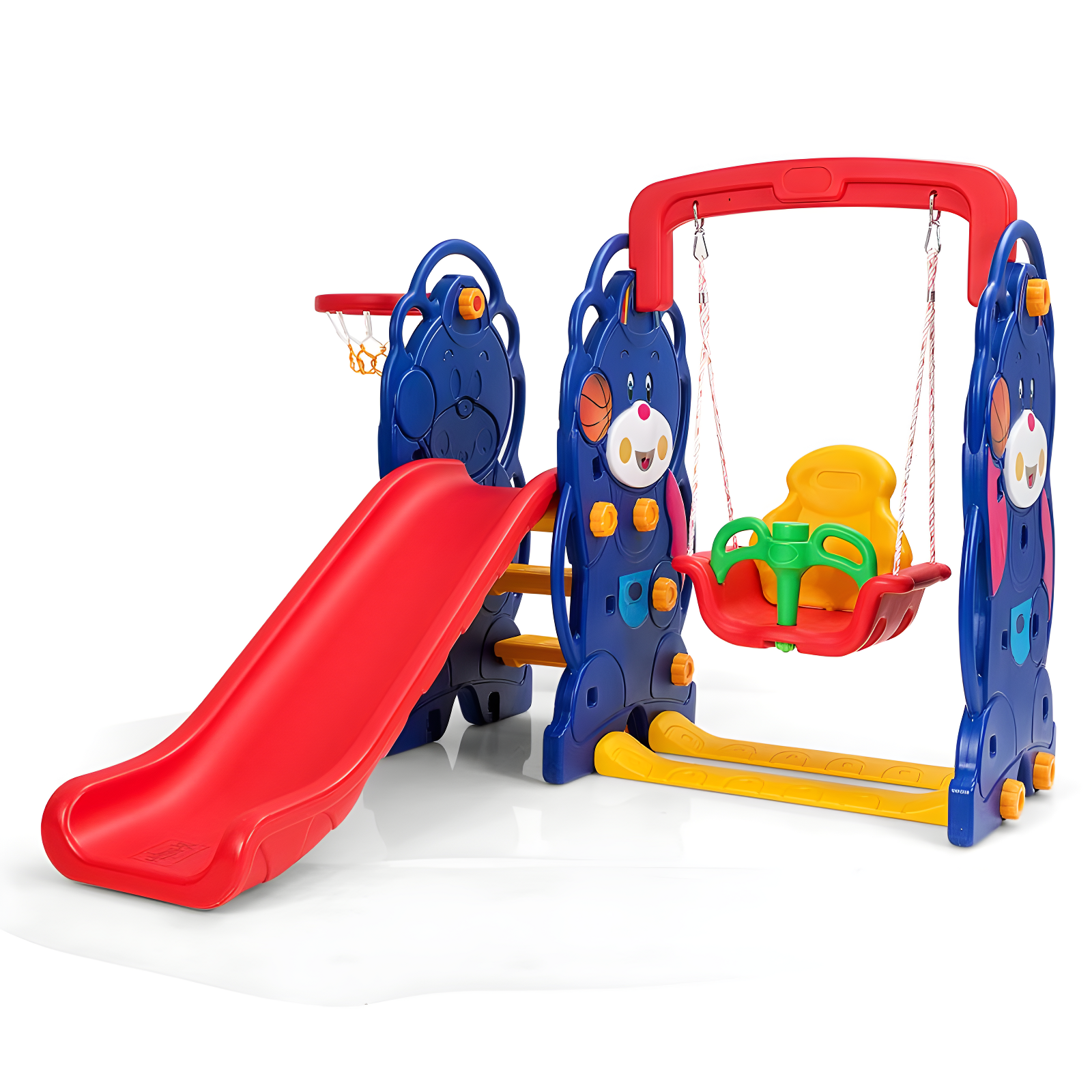 Multicolor 3-in-1 Toddler Climber Swing and Slide Playset