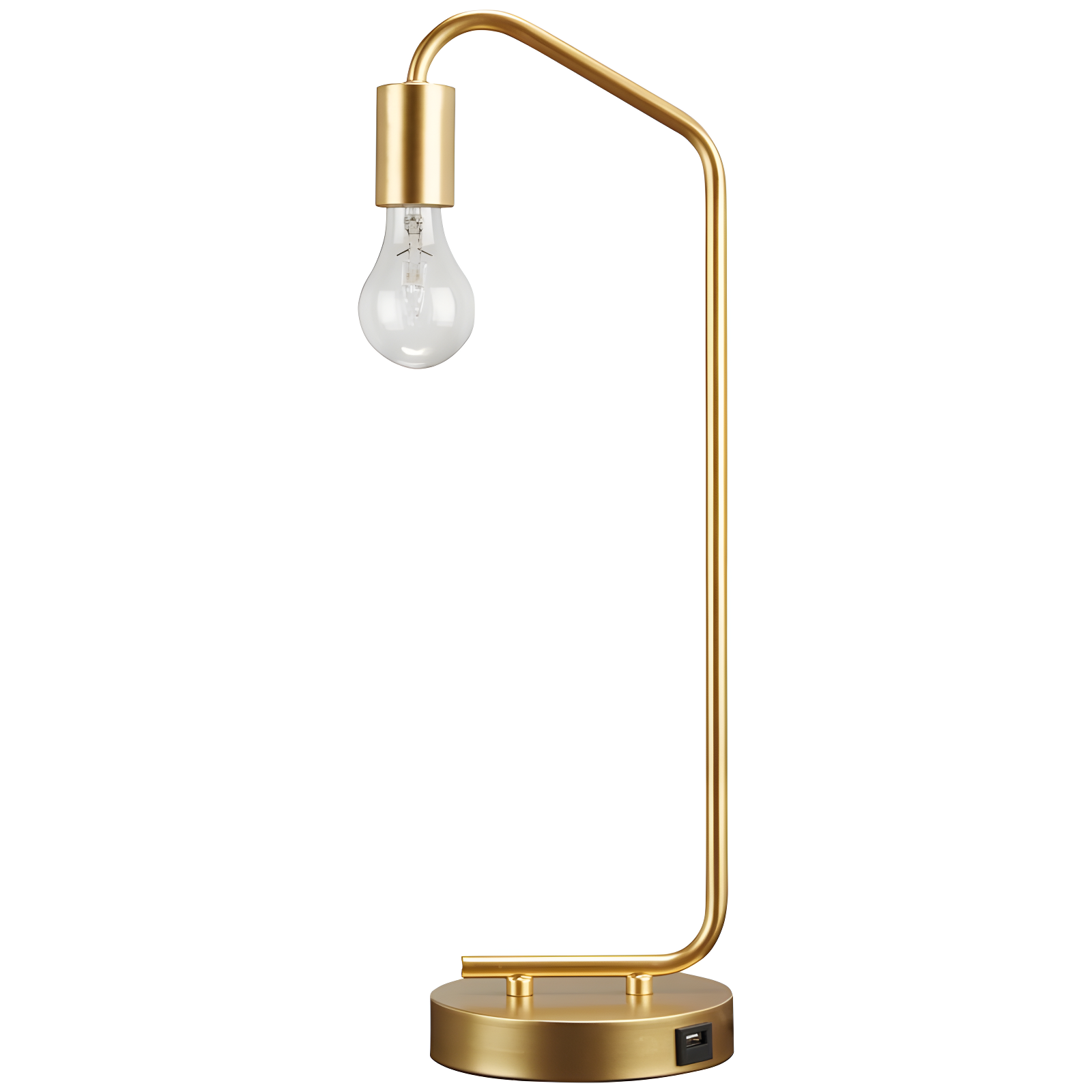 Covybend Gold Metal Desk Lamp with USB Port