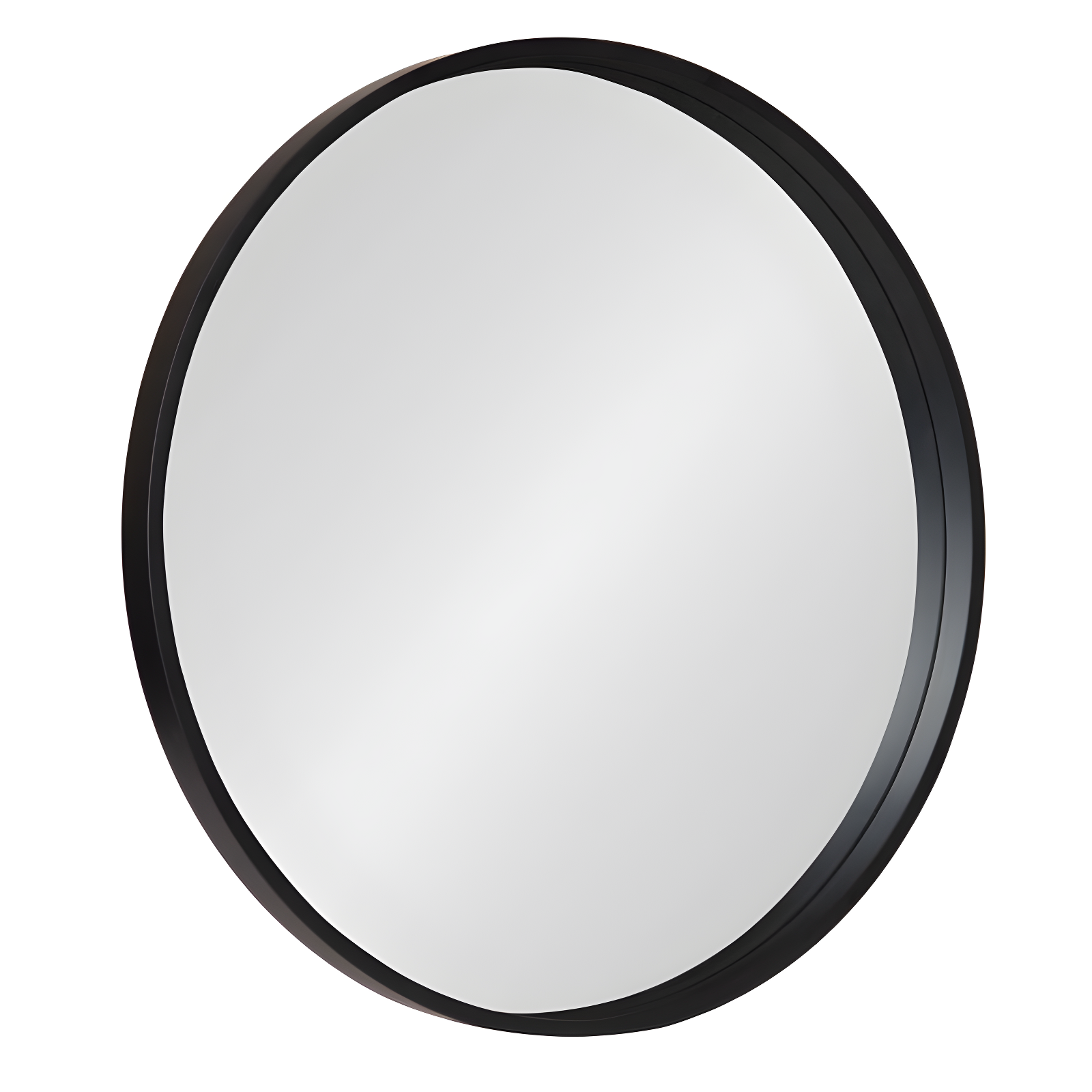 Travis 25.6" Black Round Wood Wall Accent Mirror