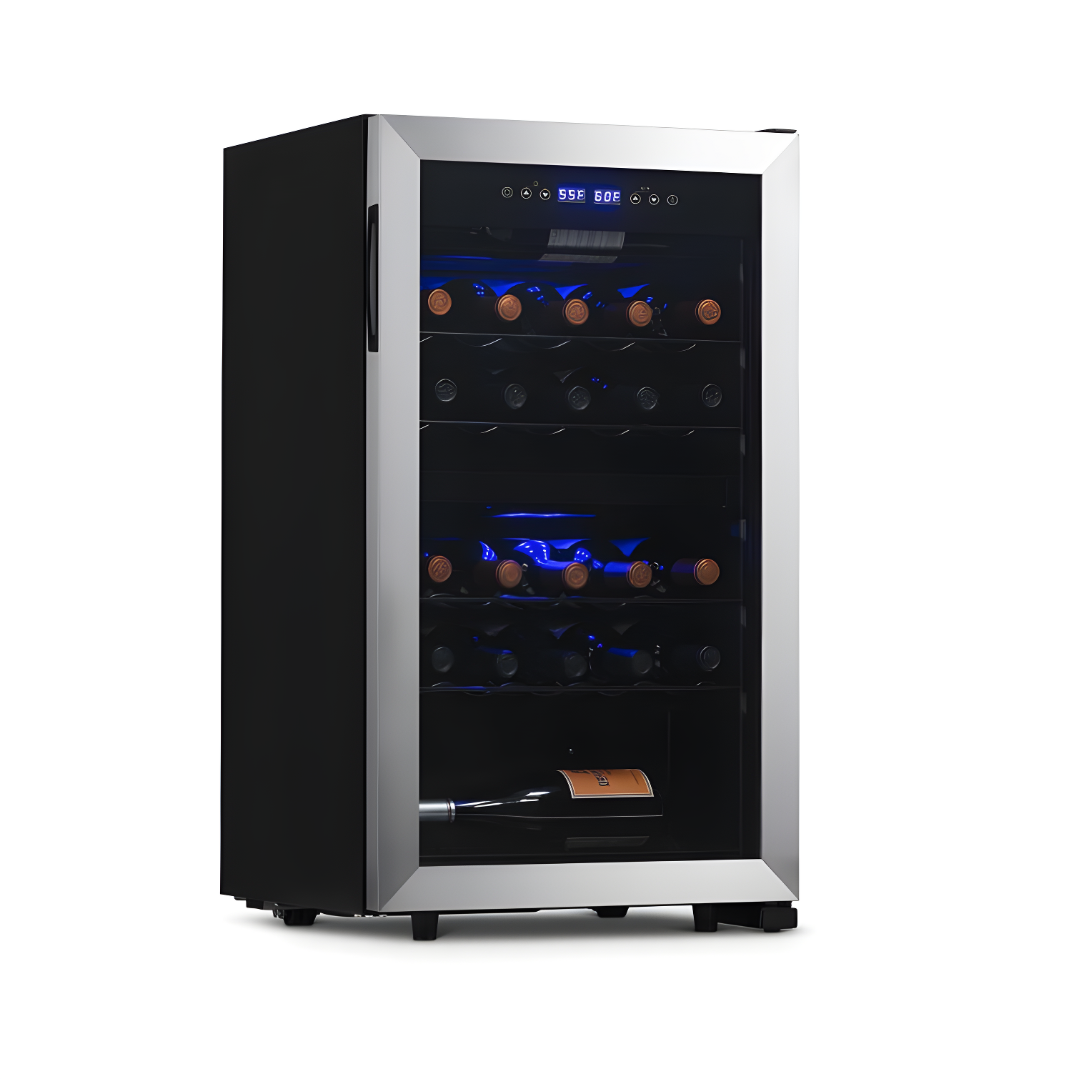 Newair 28 Bottle Stainless Steel Dual Zone Wine Fridge