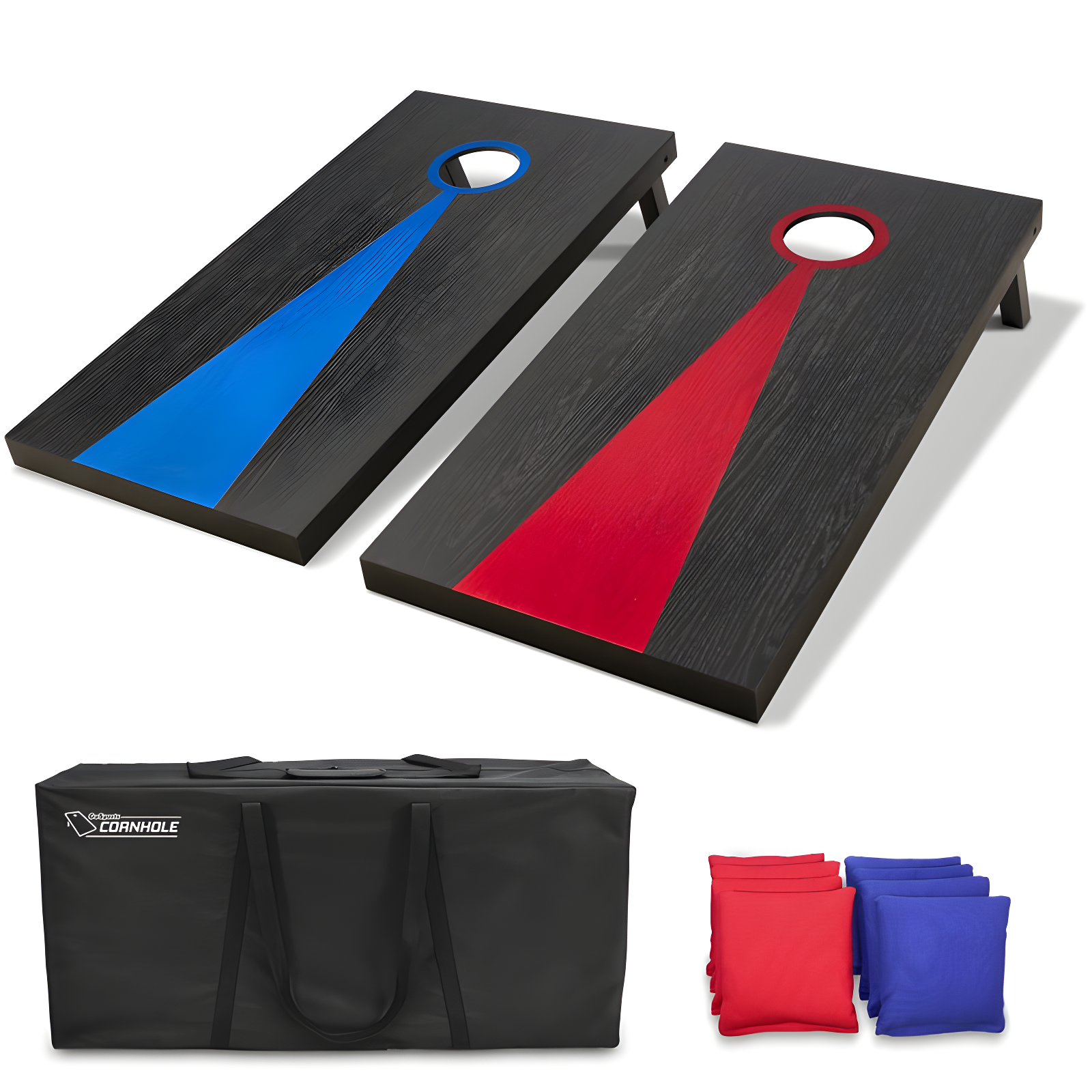 Regulation Size Dark Wood Cornhole Set with Bean Bags