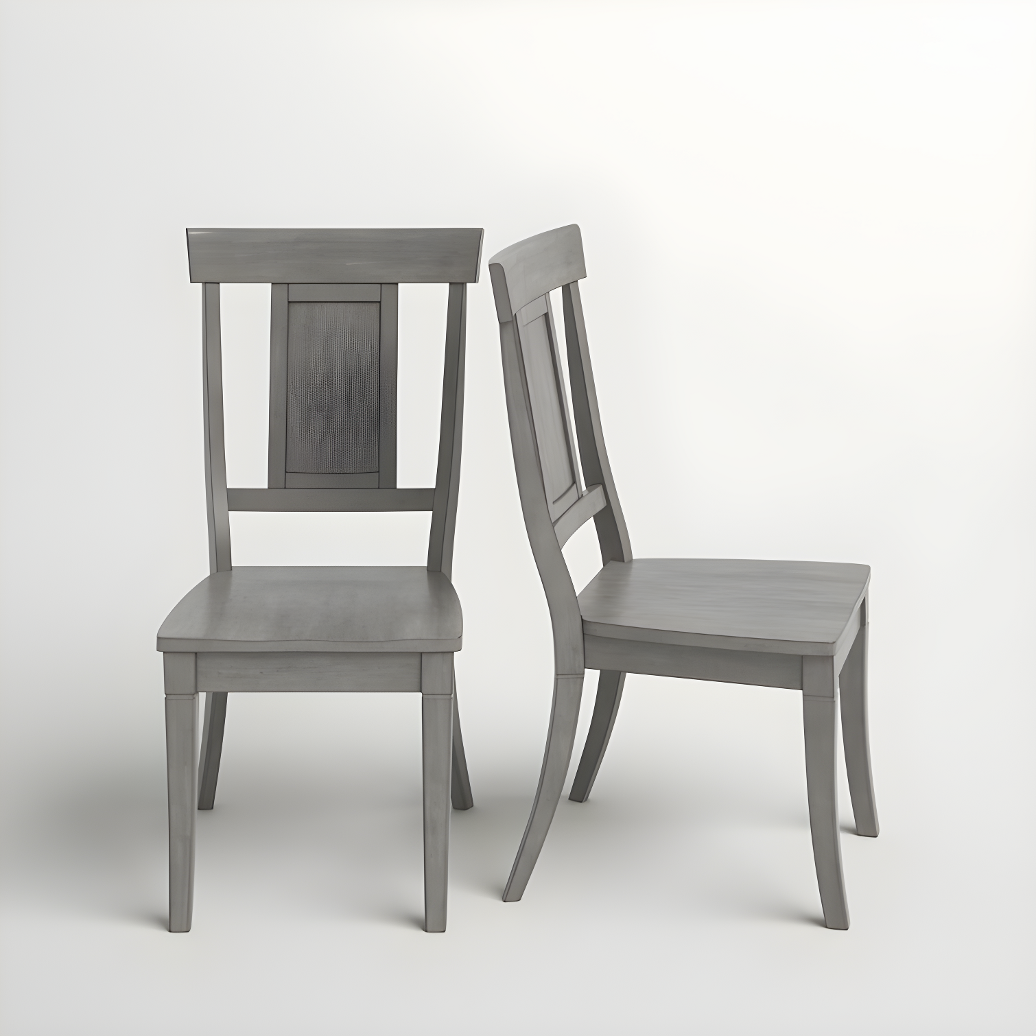 Eleanor Antique Grey Wood Panel Back Dining Chair Set