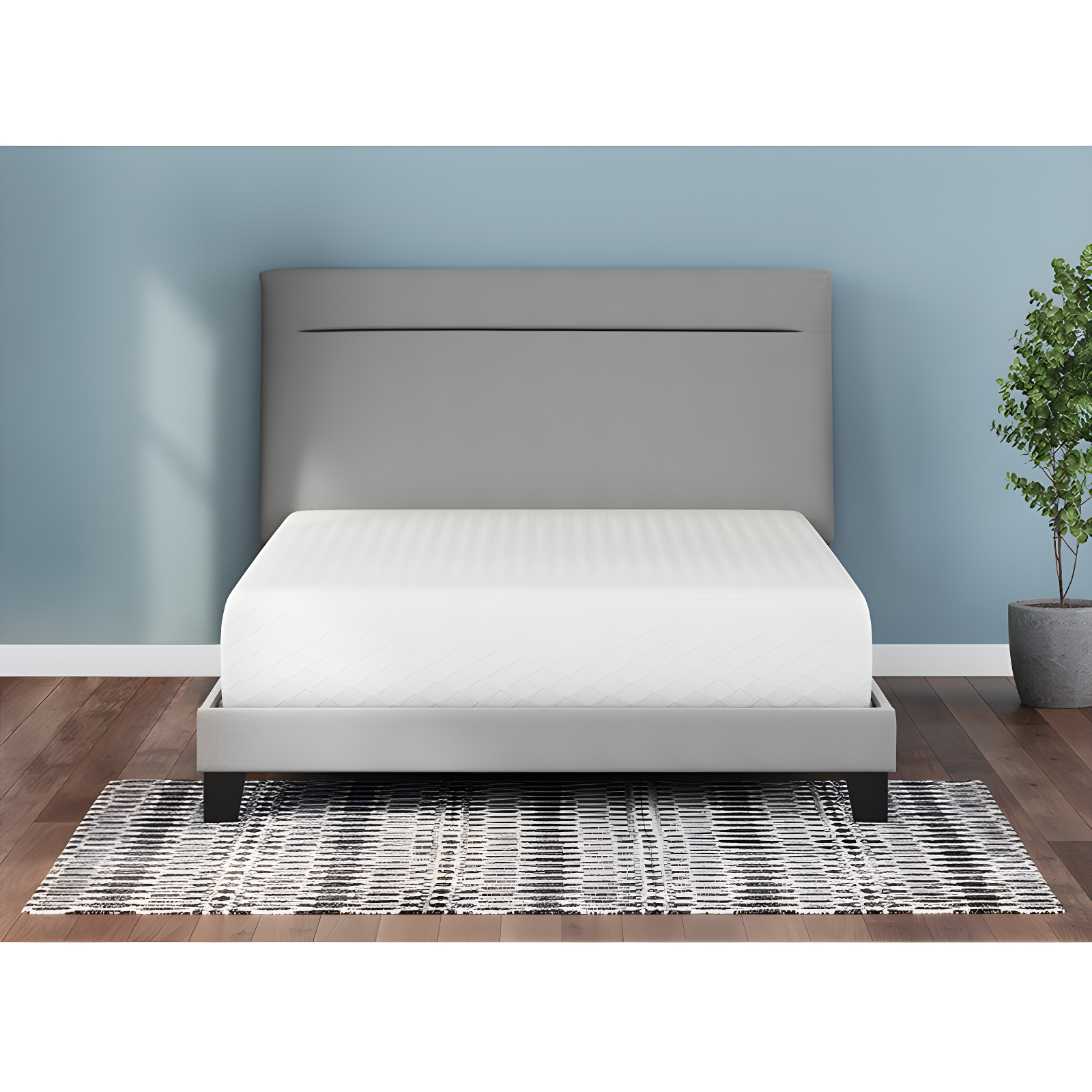 White 12-Inch Memory Foam Queen Mattress with Firm Support