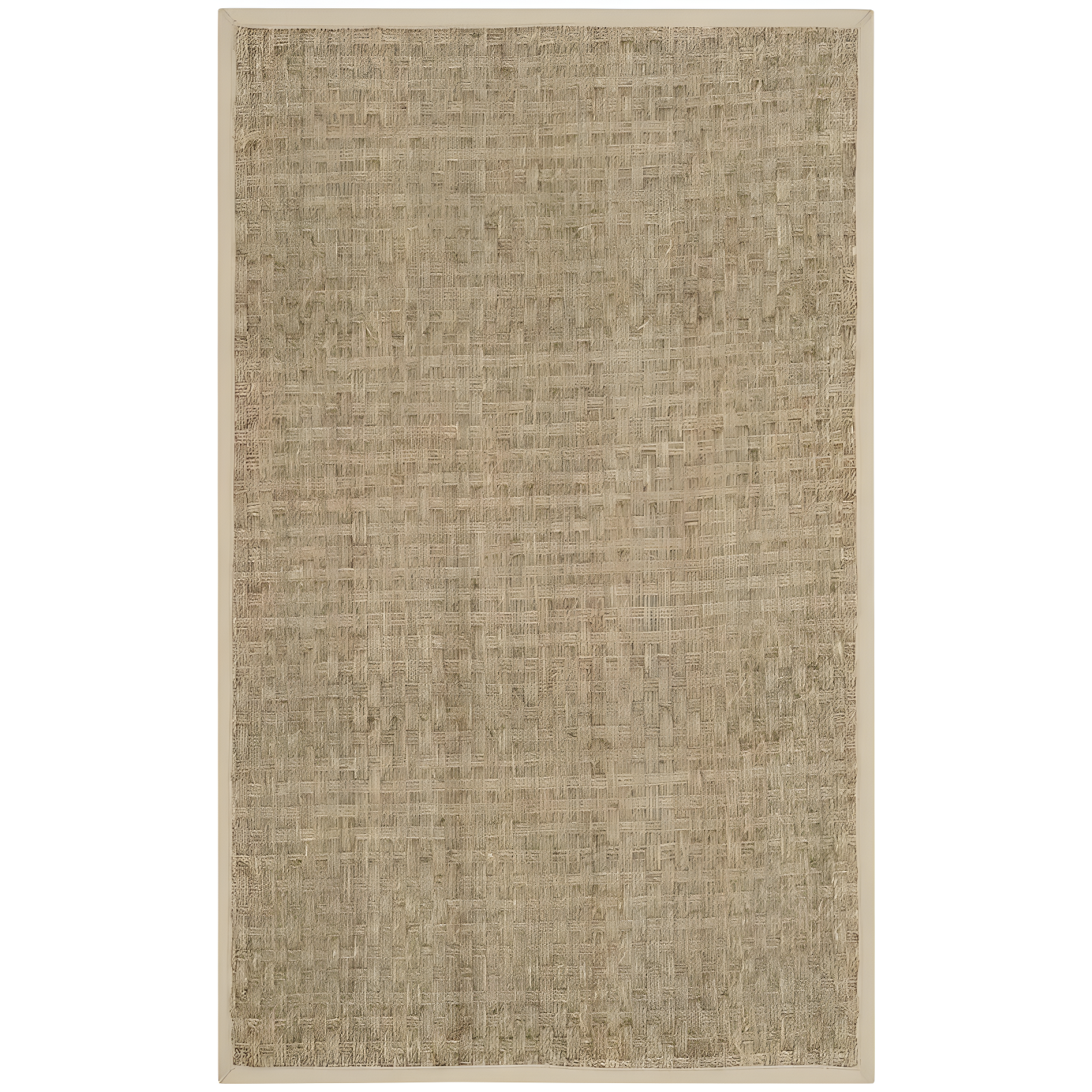 Natural Ivory Rectangular Cotton Border Area Rug