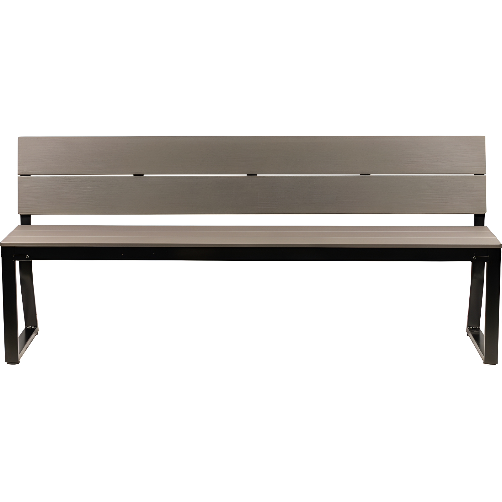 Charcoal Polystyrene and Metal Outdoor Bench with Backrest