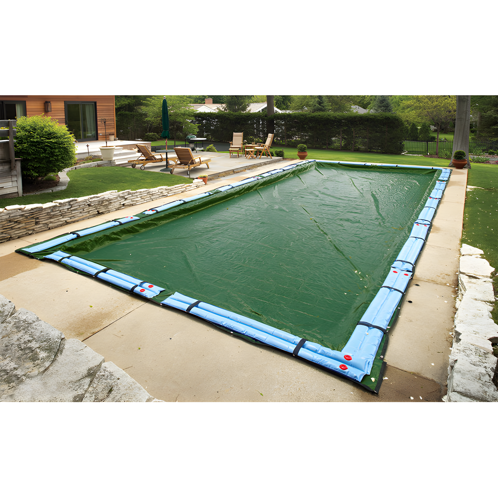 Forest Green 18' x 36' Rectangular In-Ground Pool Winter Cover