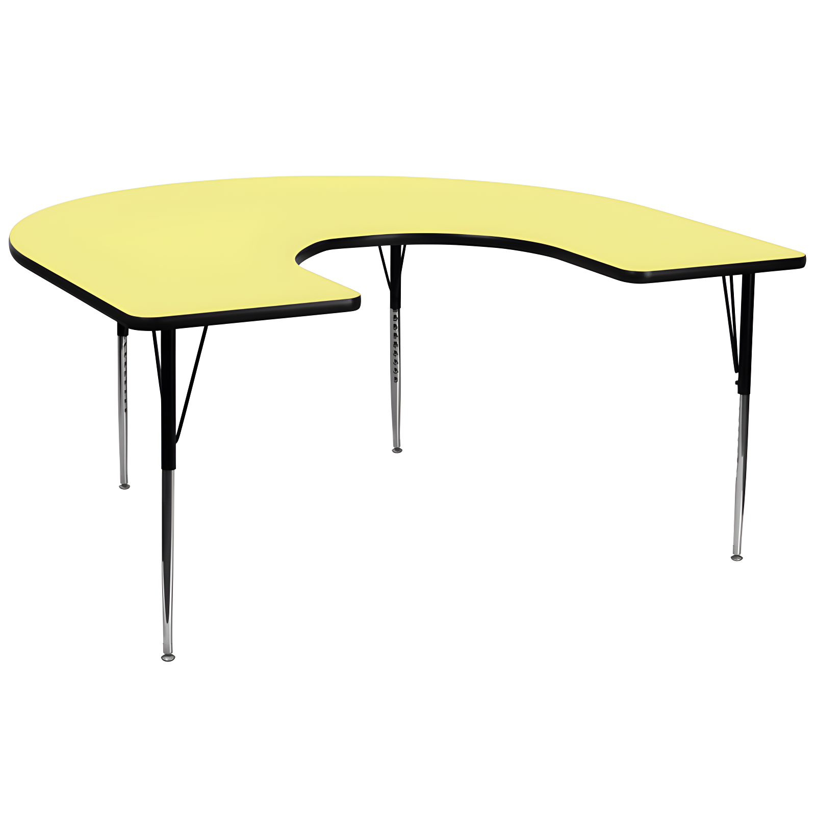 Yellow Horseshoe Laminate Activity Table with Adjustable Legs