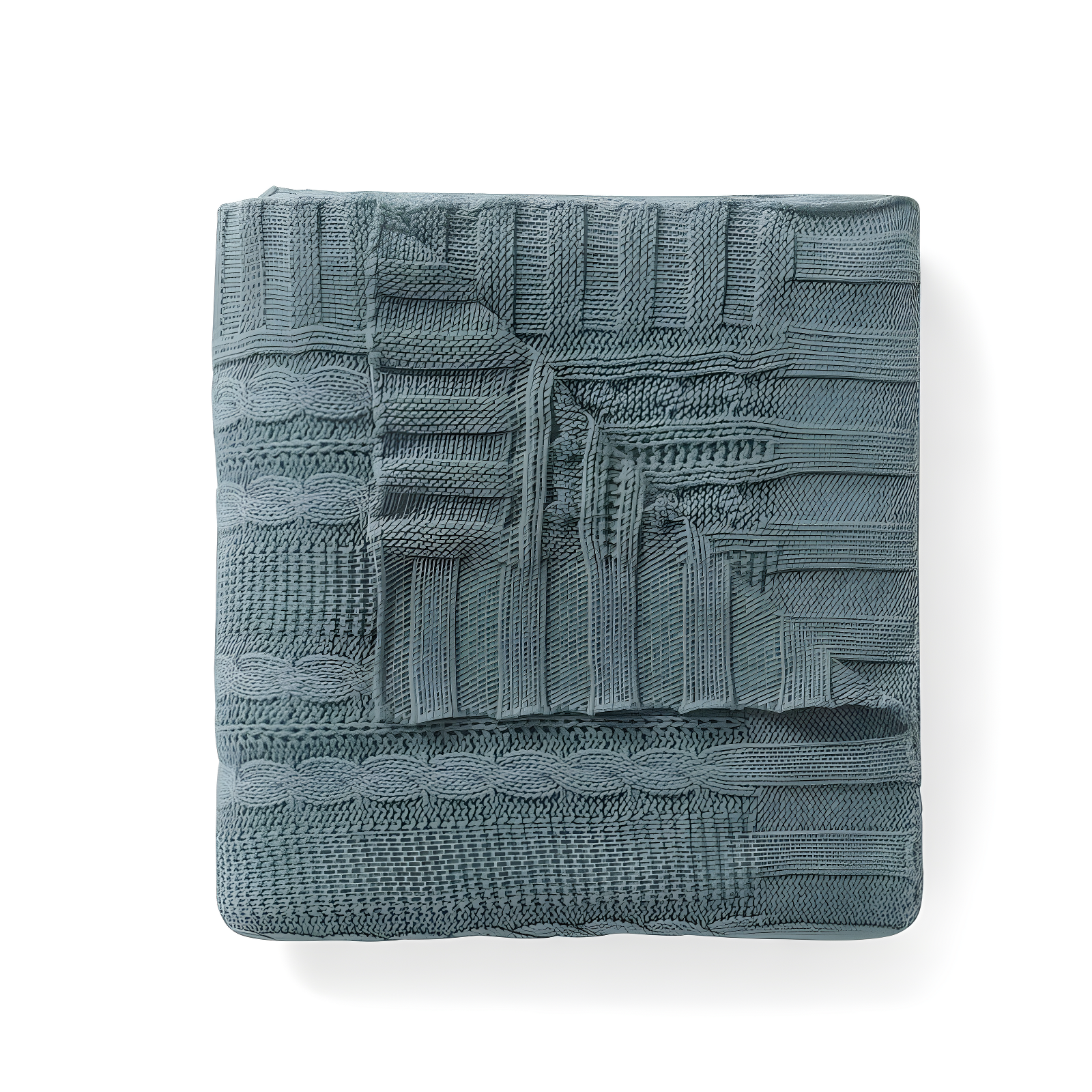 Dublin Soft Cotton Cable Knit Throw Blanket 50"x70" - Cozy Blue
