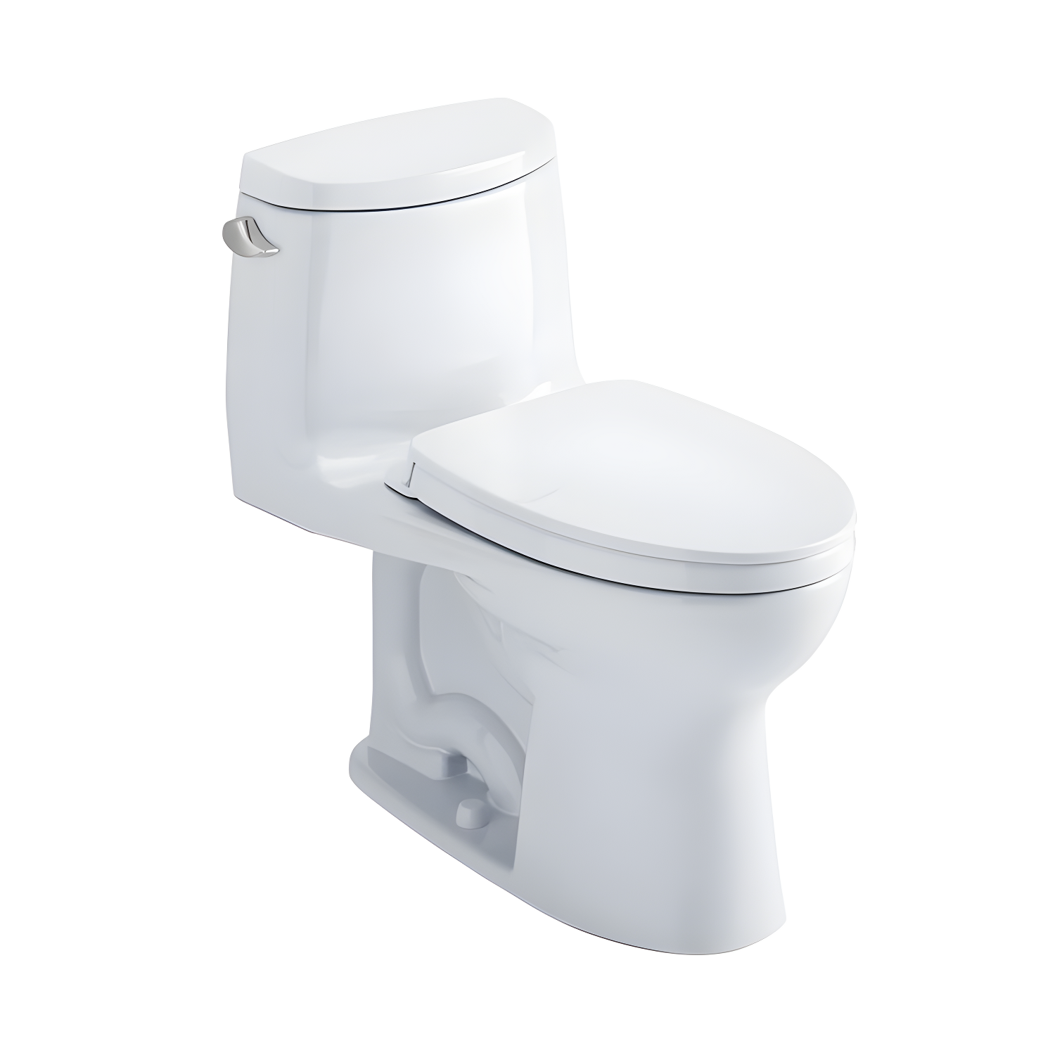 High Efficiency White Elongated One-Piece Toilet with Seat