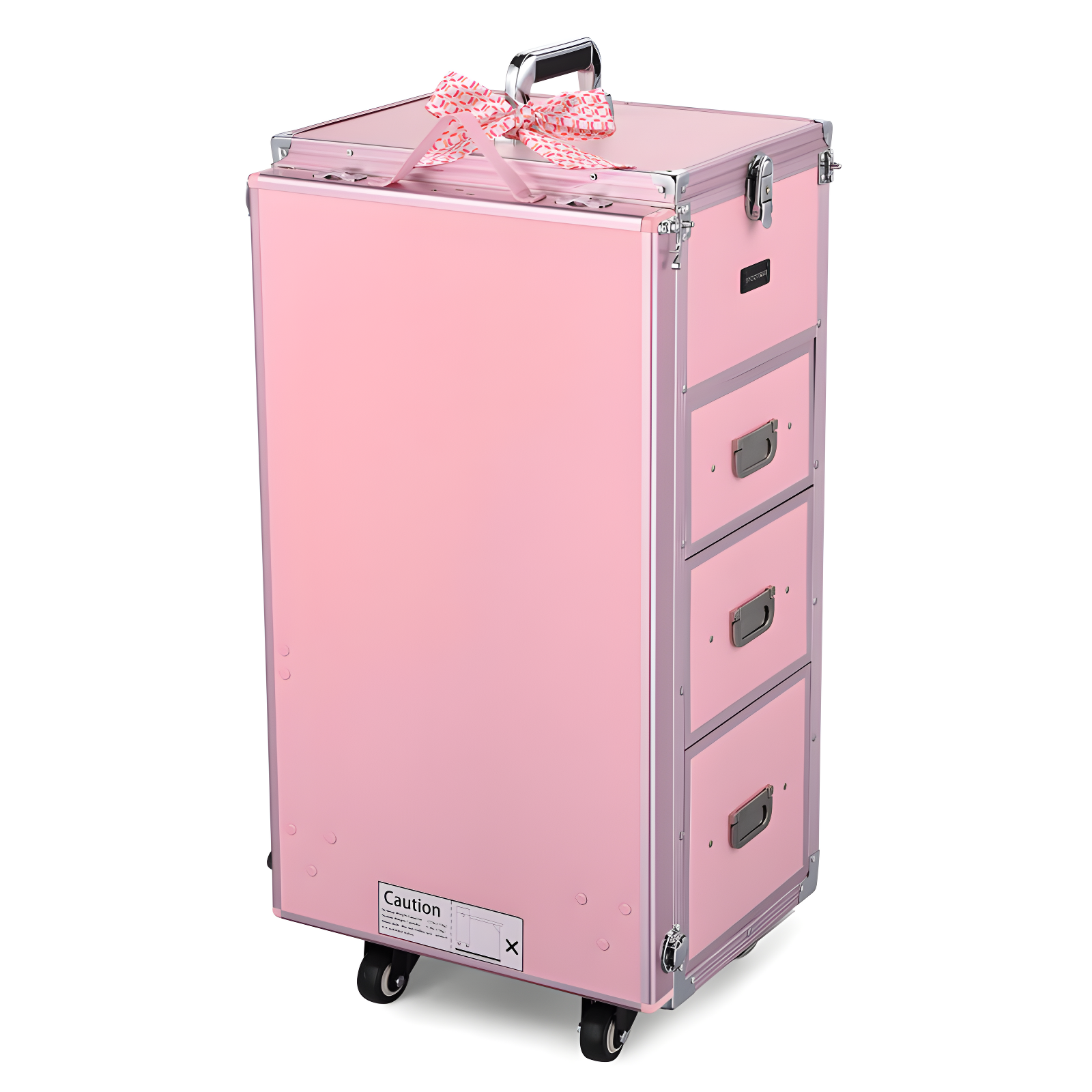 FlexiMod Pink Rolling Makeup and Nail Art Station with Drawers