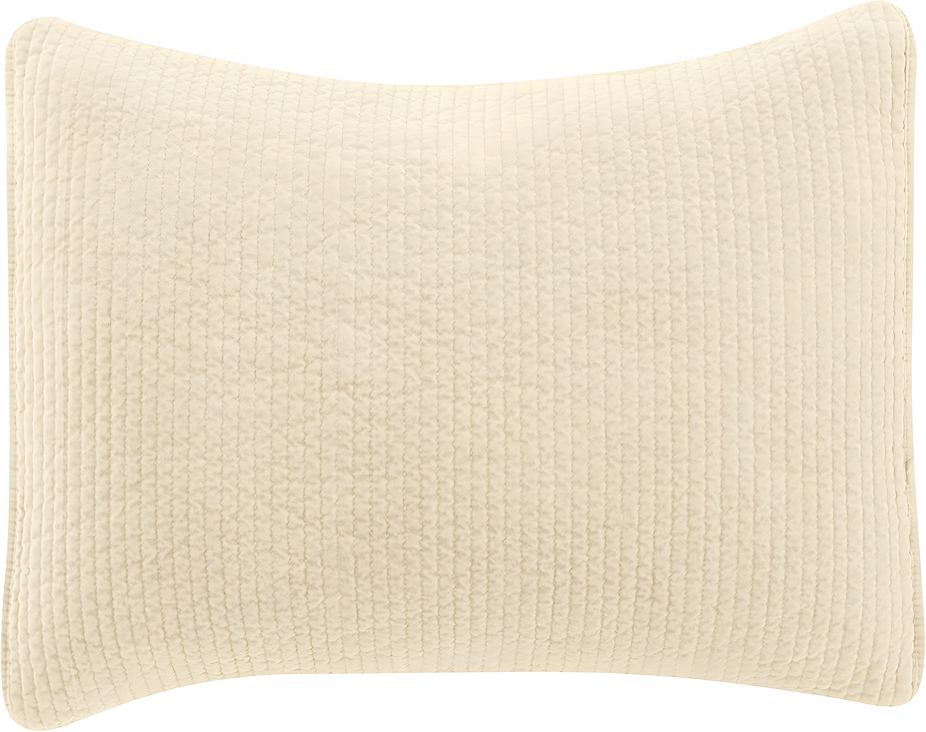 Light Tan Stonewashed Cotton Velvet Quilted Standard Sham