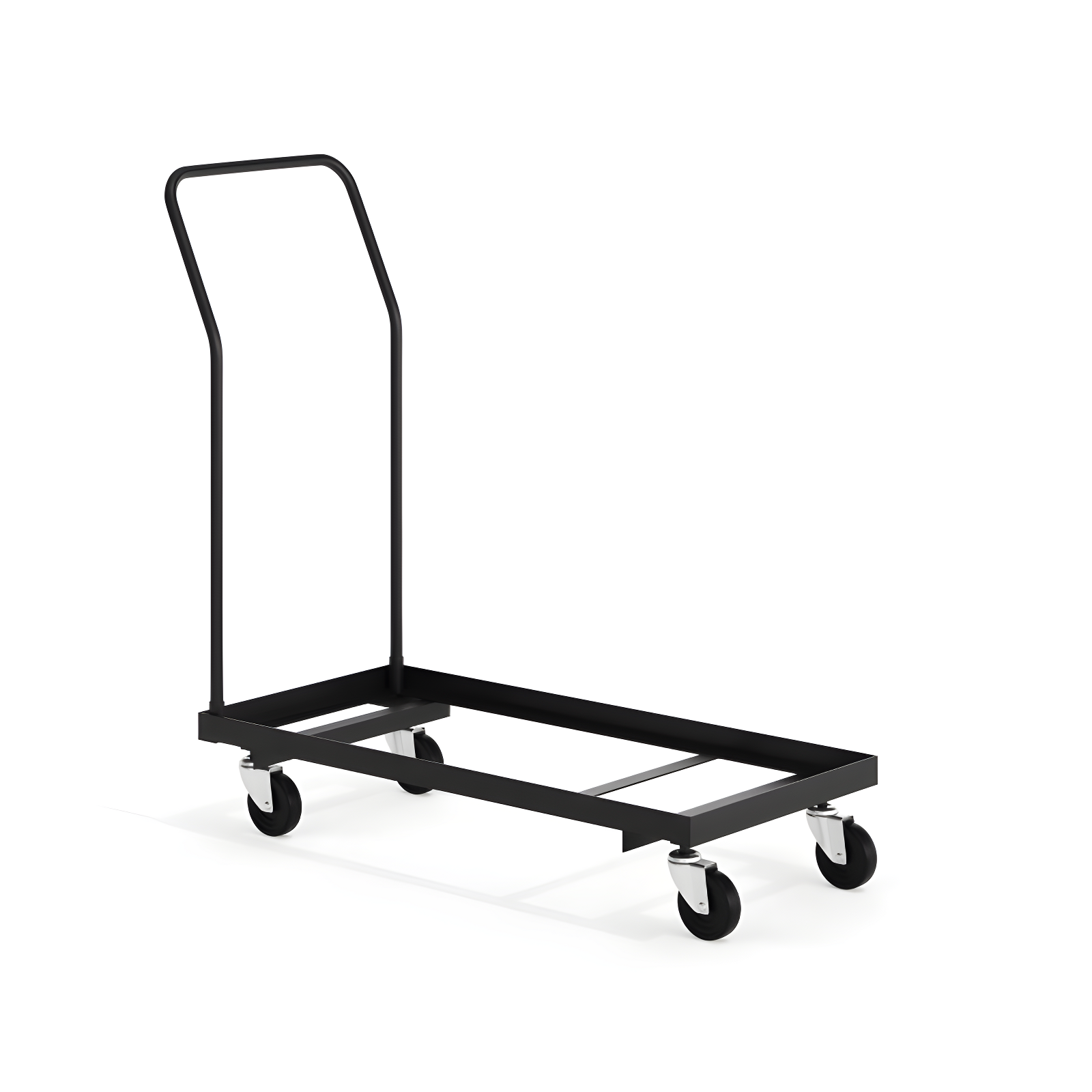 Black Steel Folding Chair Dolly with Swivel Casters