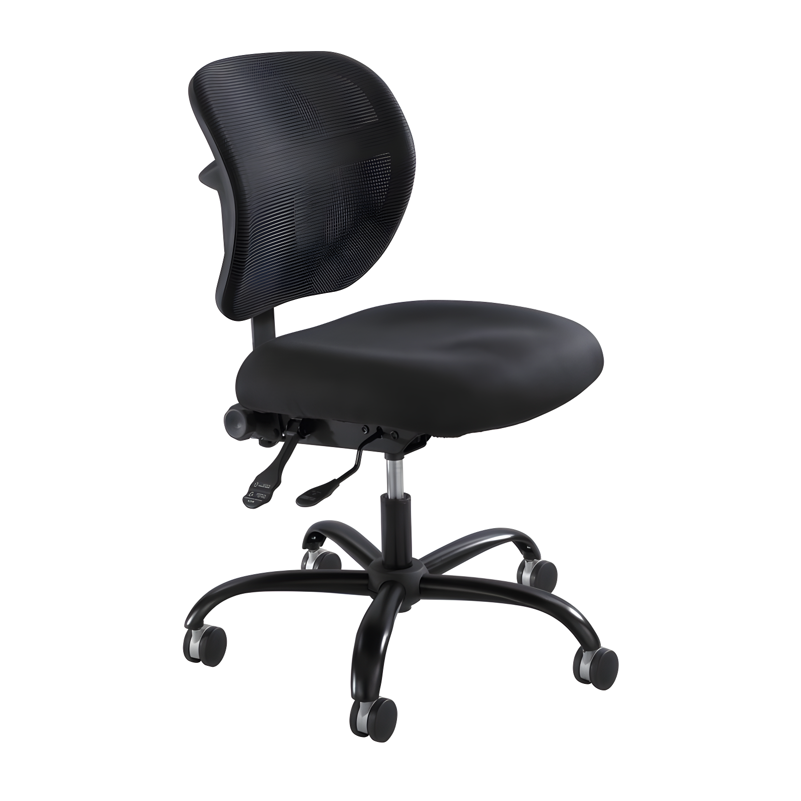 Black Mesh Fabric Armless Swivel Task Chair