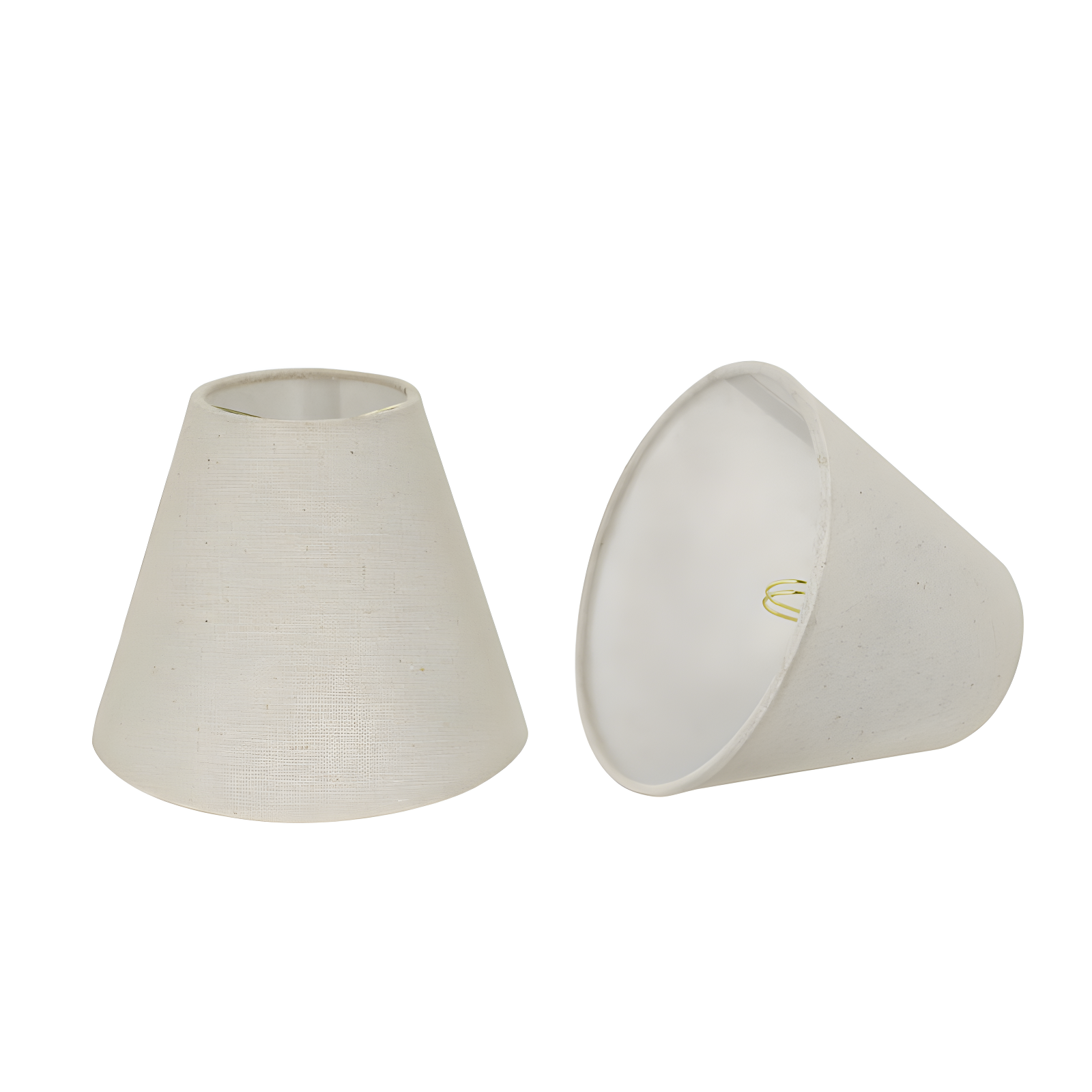 Light Grey Linen Empire Clip-On Lamp Shades, Set of 2