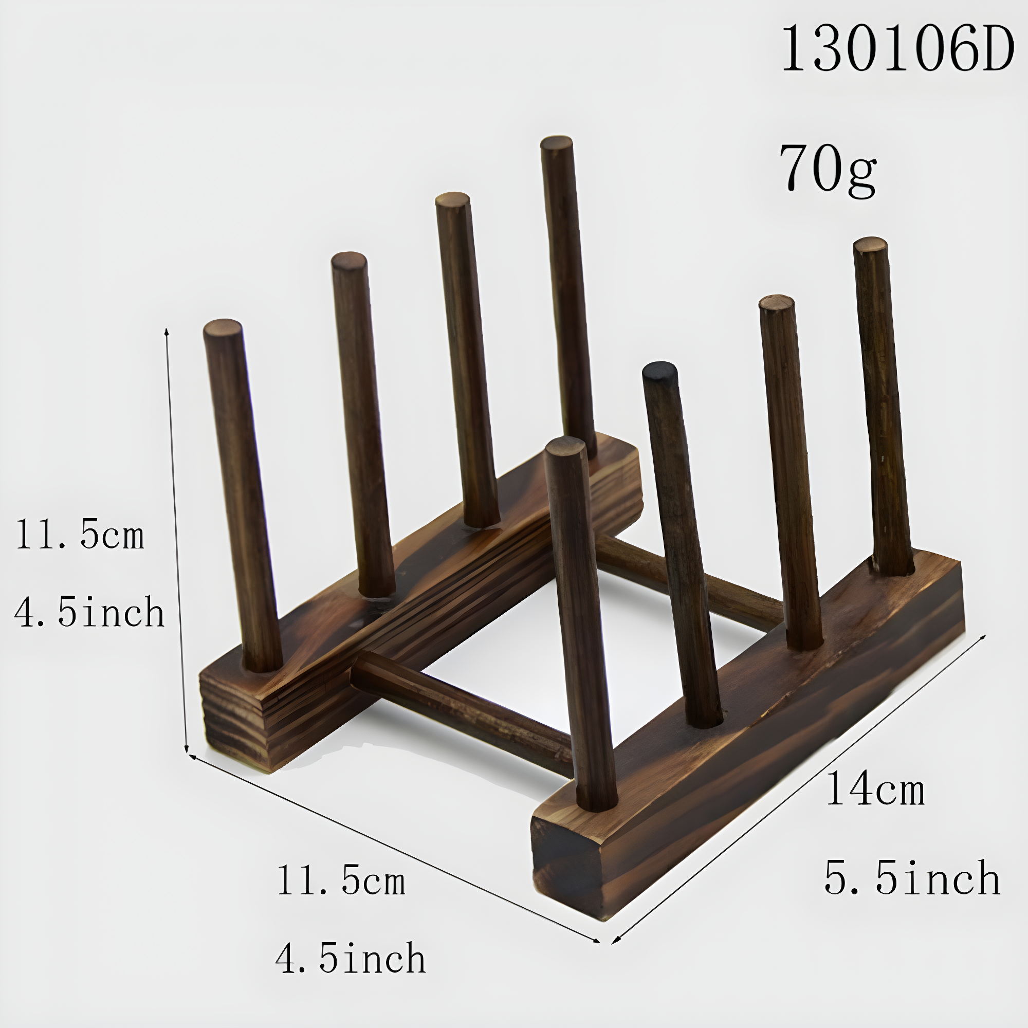 Compact Bamboo Dish Drying Rack with 6 Slots