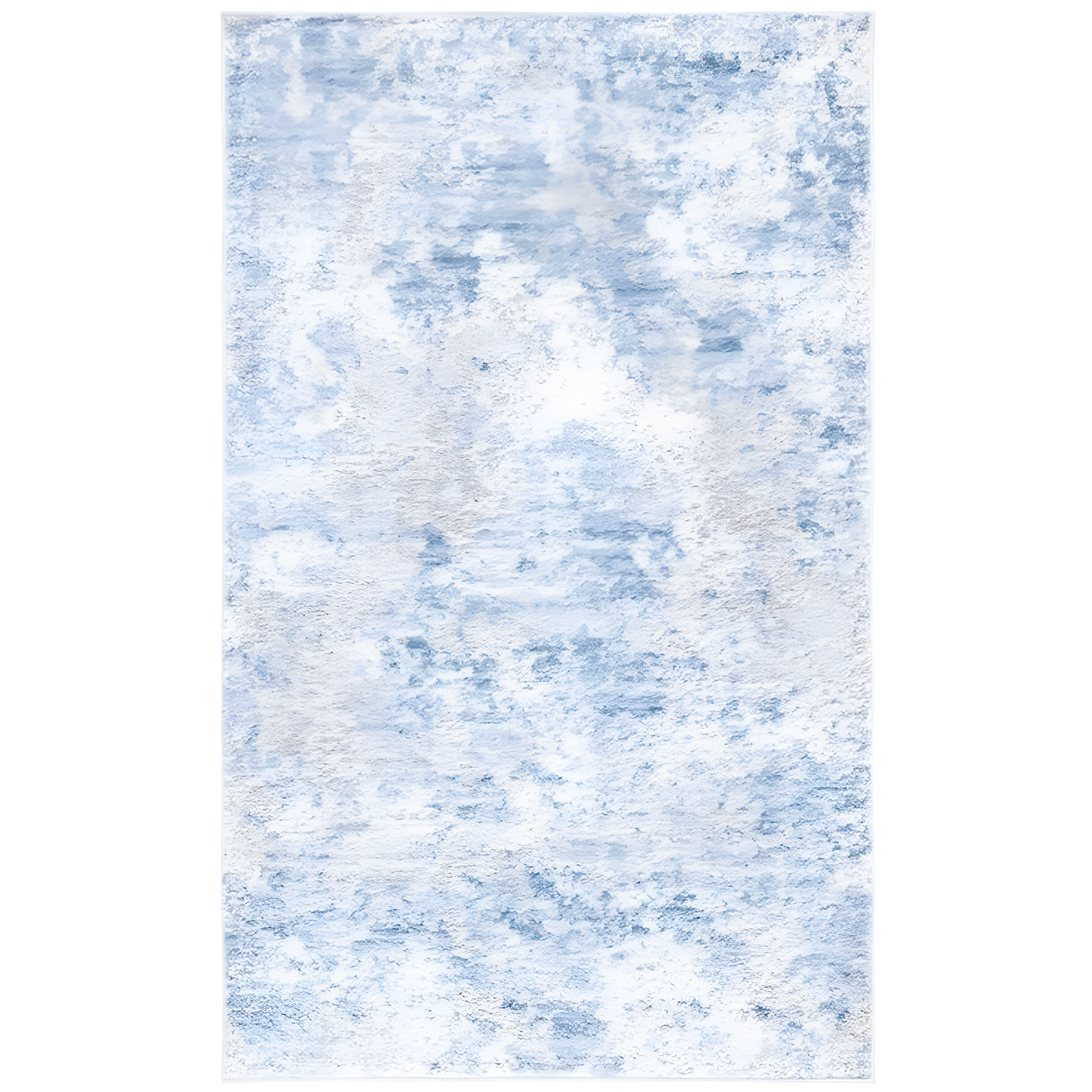 Grey and Blue Abstract 4' x 6' Stain-Resistant Synthetic Area Rug